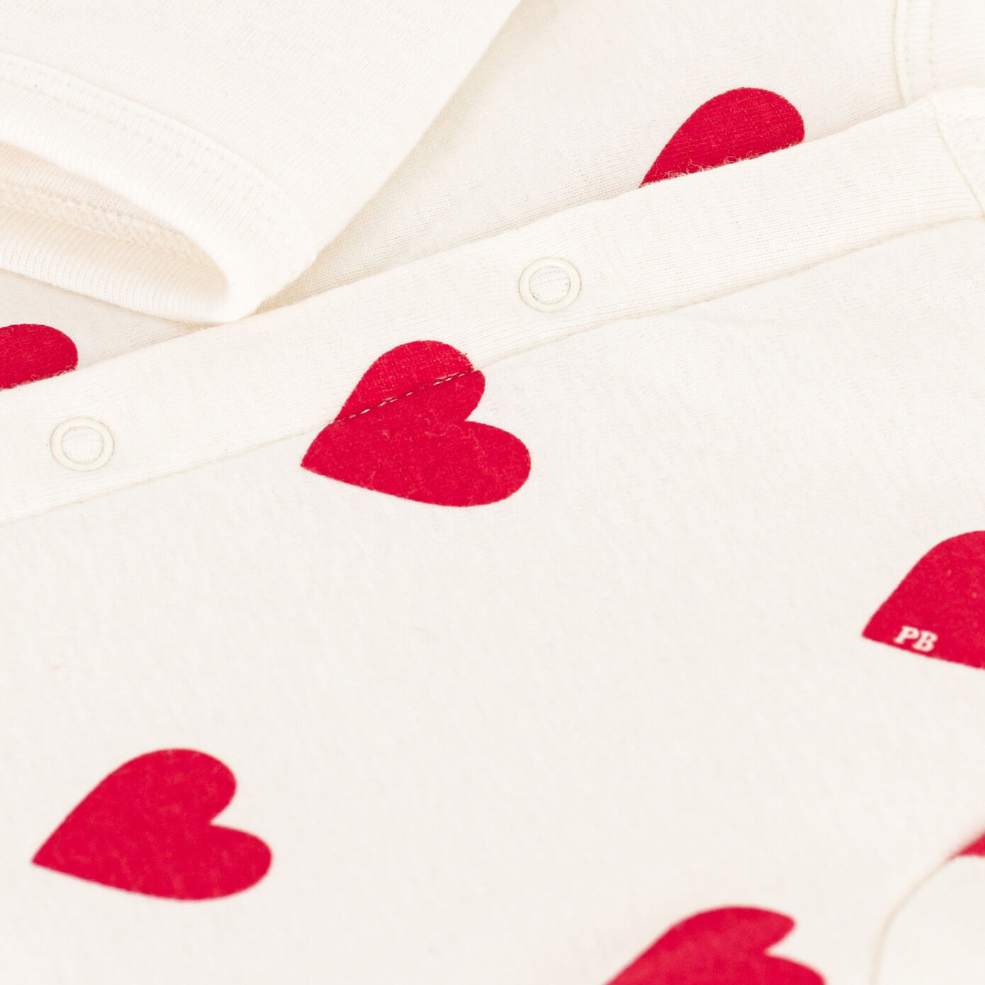 Baby Boys & Girls White Heart Cotton Babysuit