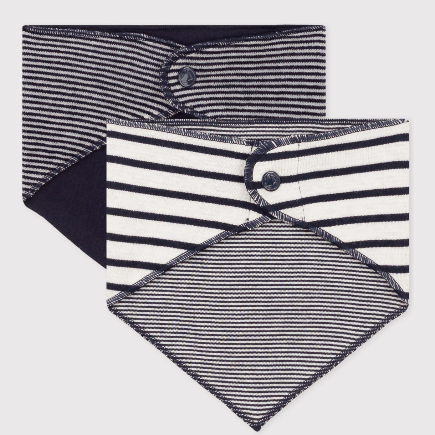 Baby Boys & Girls Black Stripes Cotton Bib Set(2 Pack)