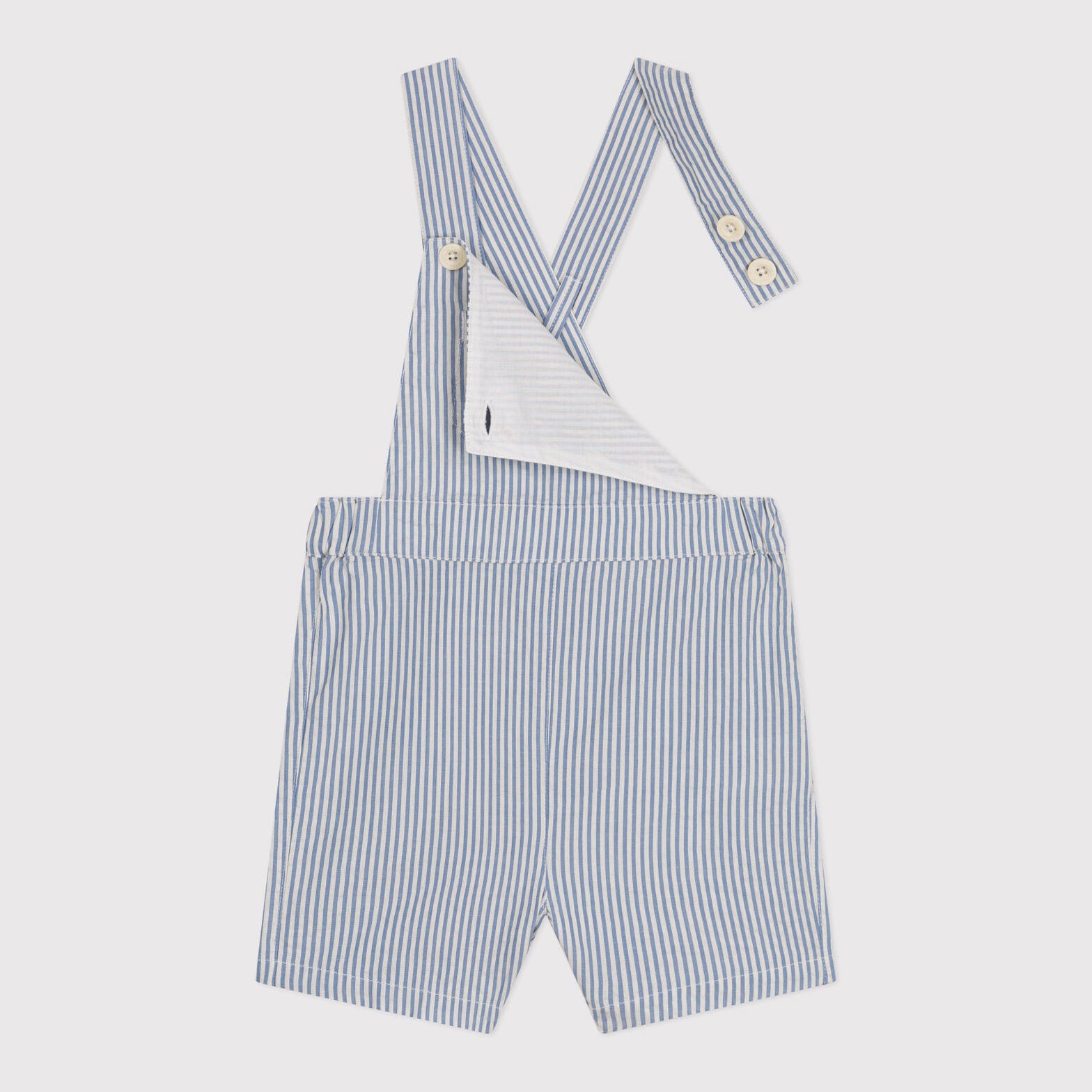 Baby Boys & Girls Blue Stripes Cotton Jumpsuit