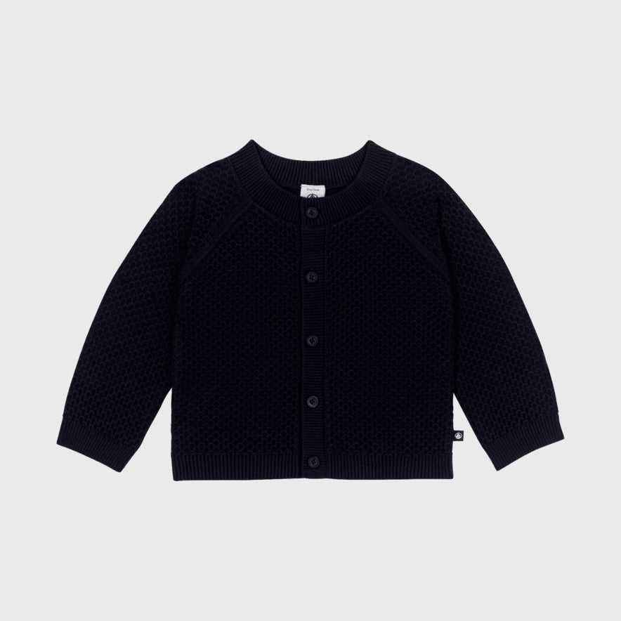 Baby Boys & Girls Navy Cotton Cardigan