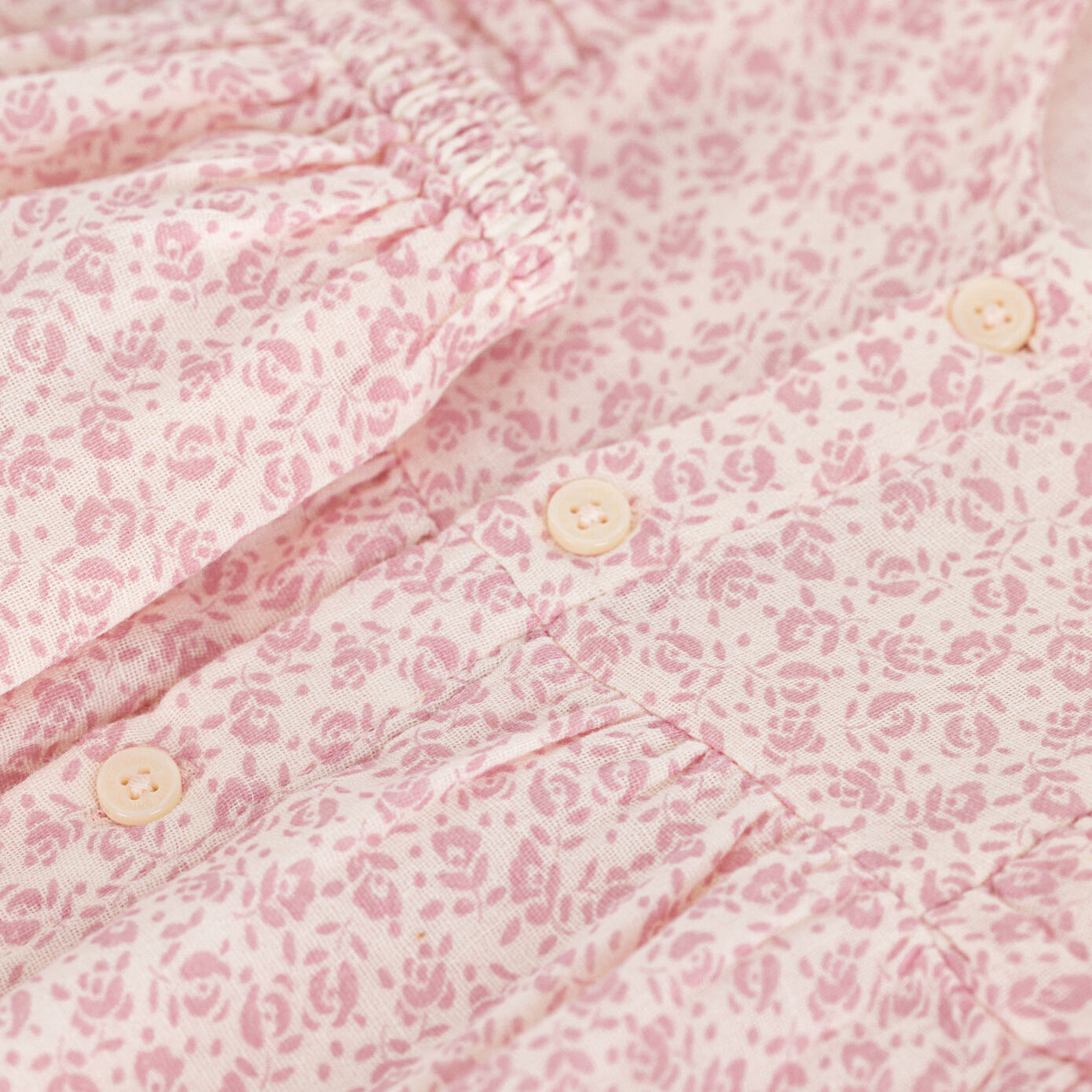 Baby Girls Pink Floral Cotton Dress Set