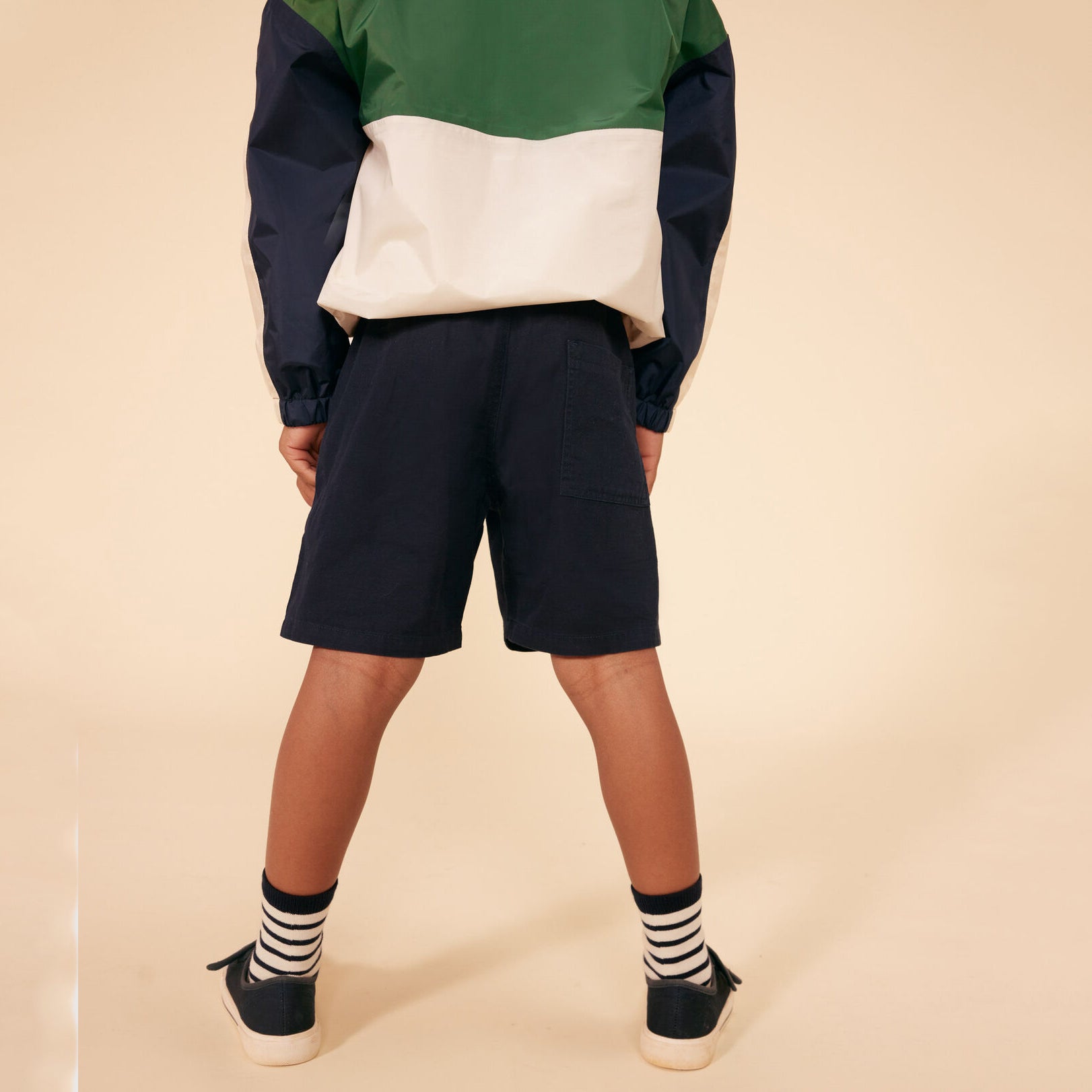 Boys Navy Cotton Shorts