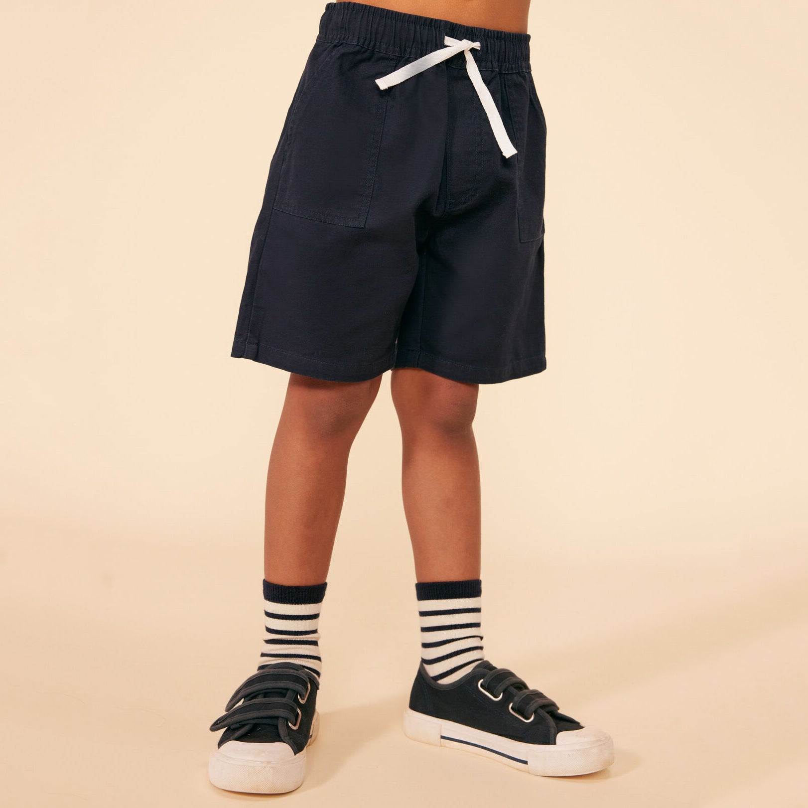 Boys Navy Cotton Shorts