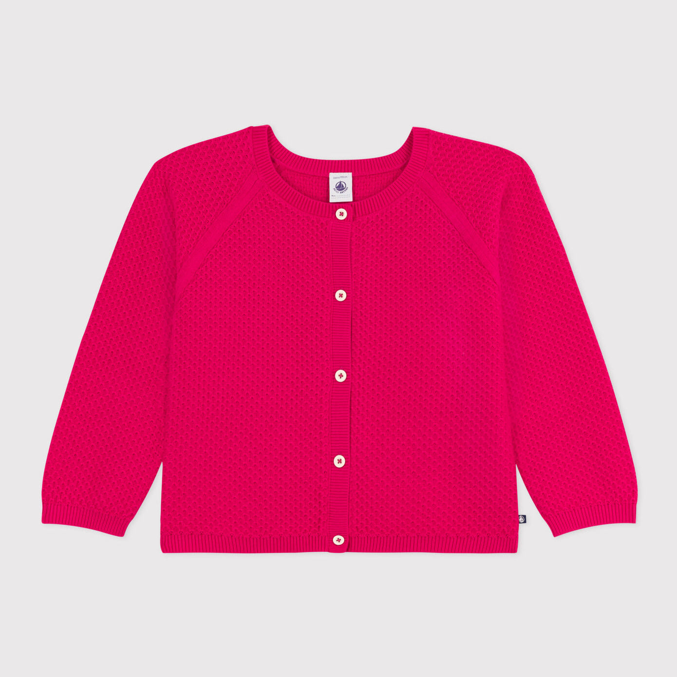 Girls Fuchsia Cotton Cardigan