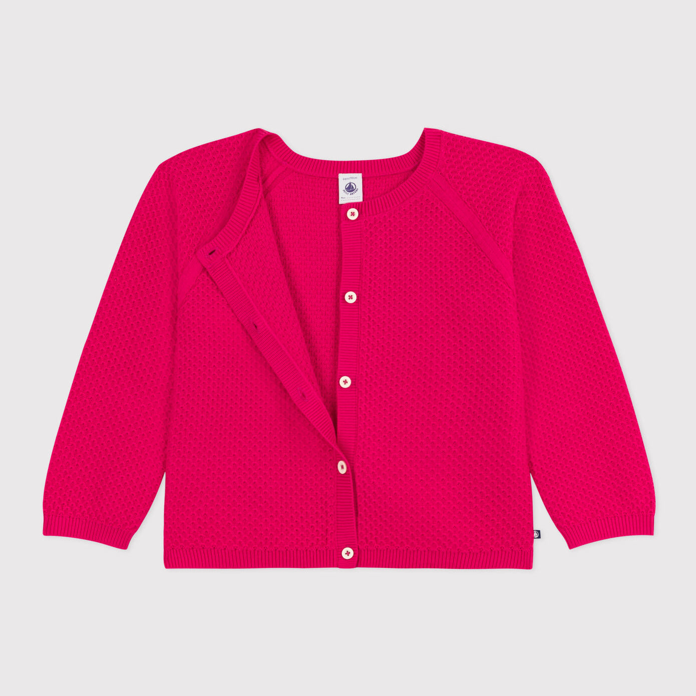 Girls Fuchsia Cotton Cardigan