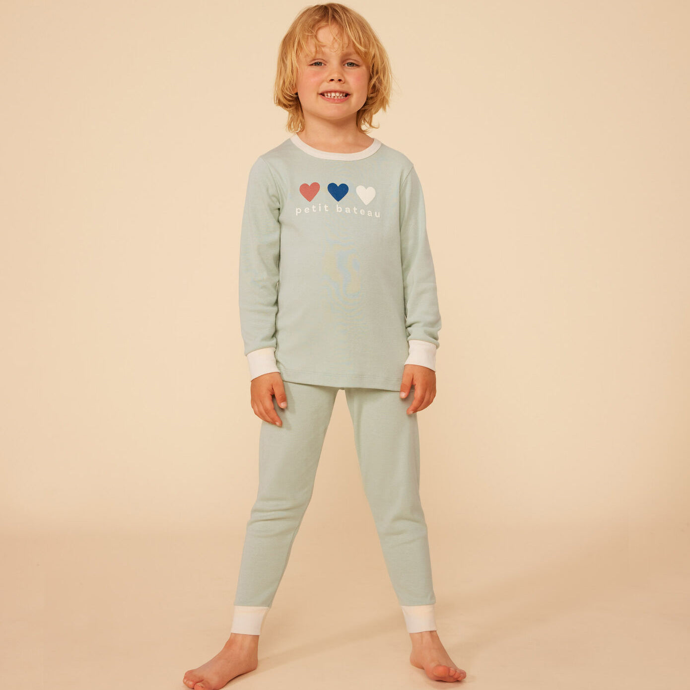 Boys & Girls Green Logo Cotton Nightwear Set