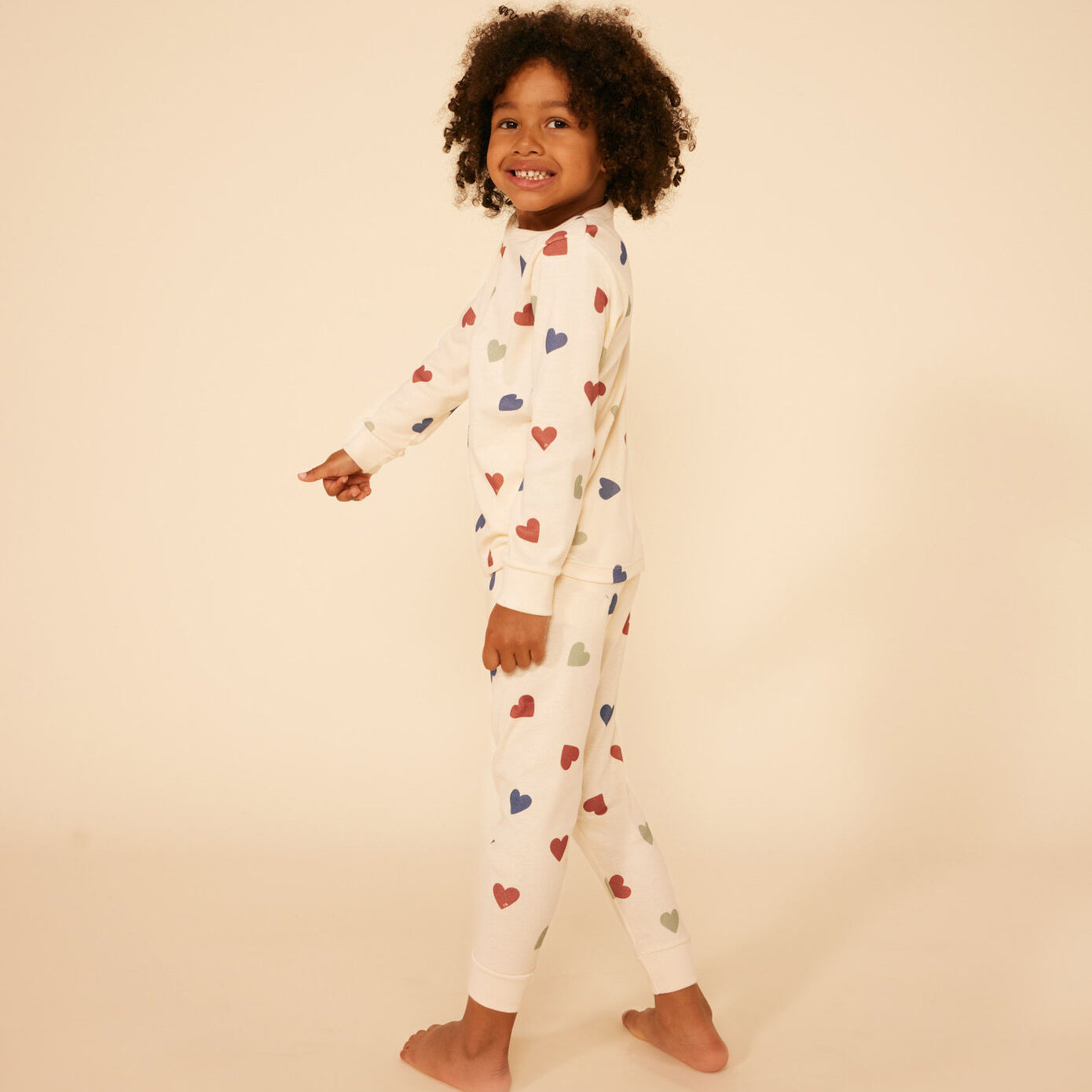 Boys & Girls Ivory Heart Cotton Nightwear Set