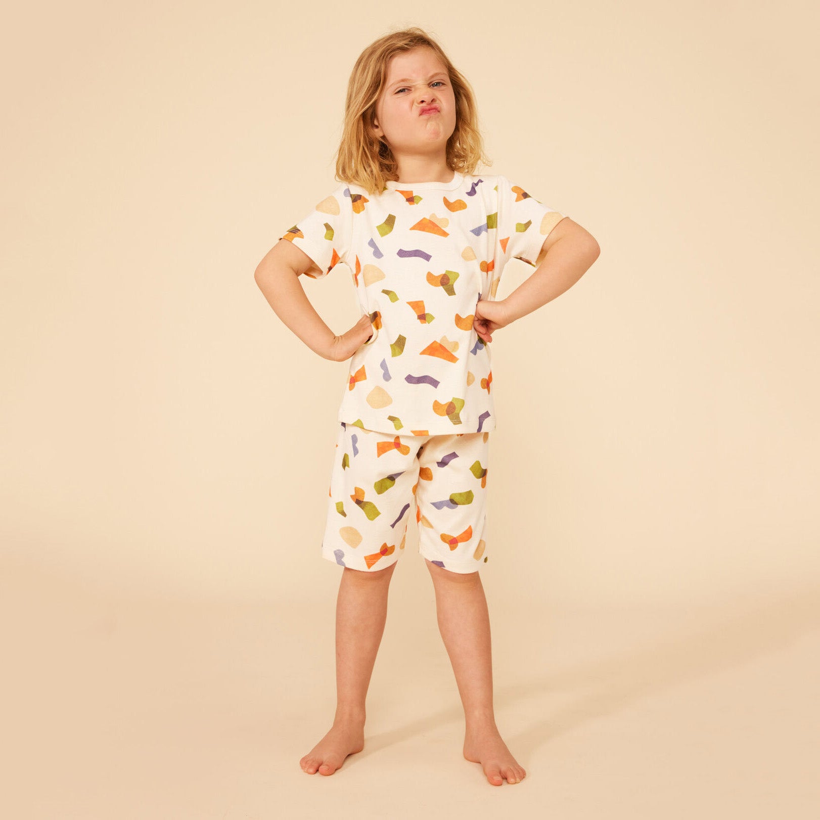 Boys & Girls Ivory Printed Cotton Nightwear Set