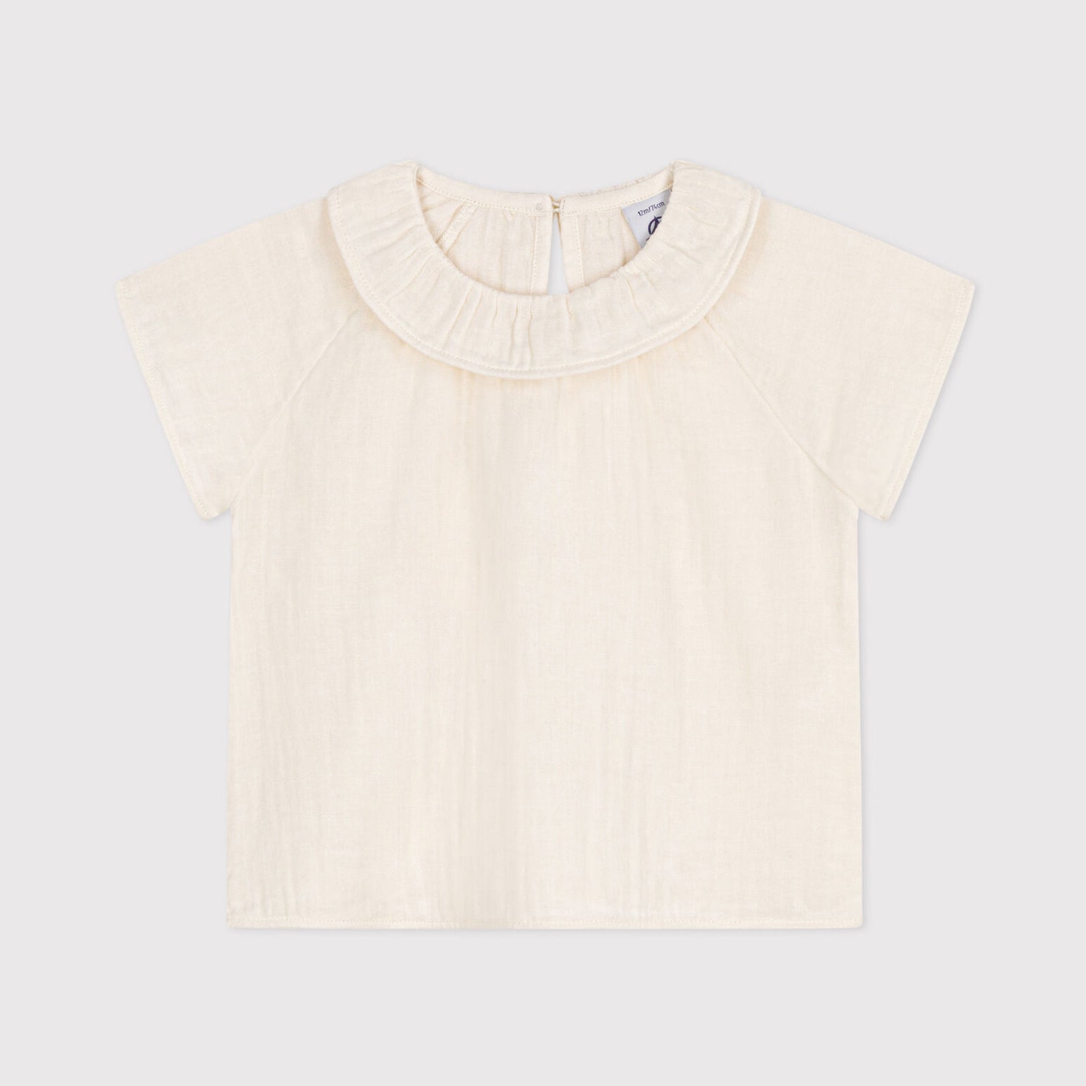 Baby Girls White Ruffled Cotton T-Shirt