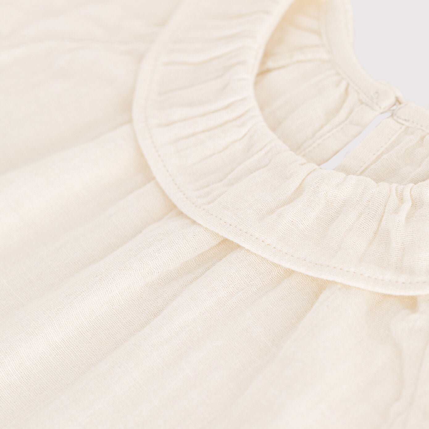 Baby Girls White Ruffled Cotton T-Shirt