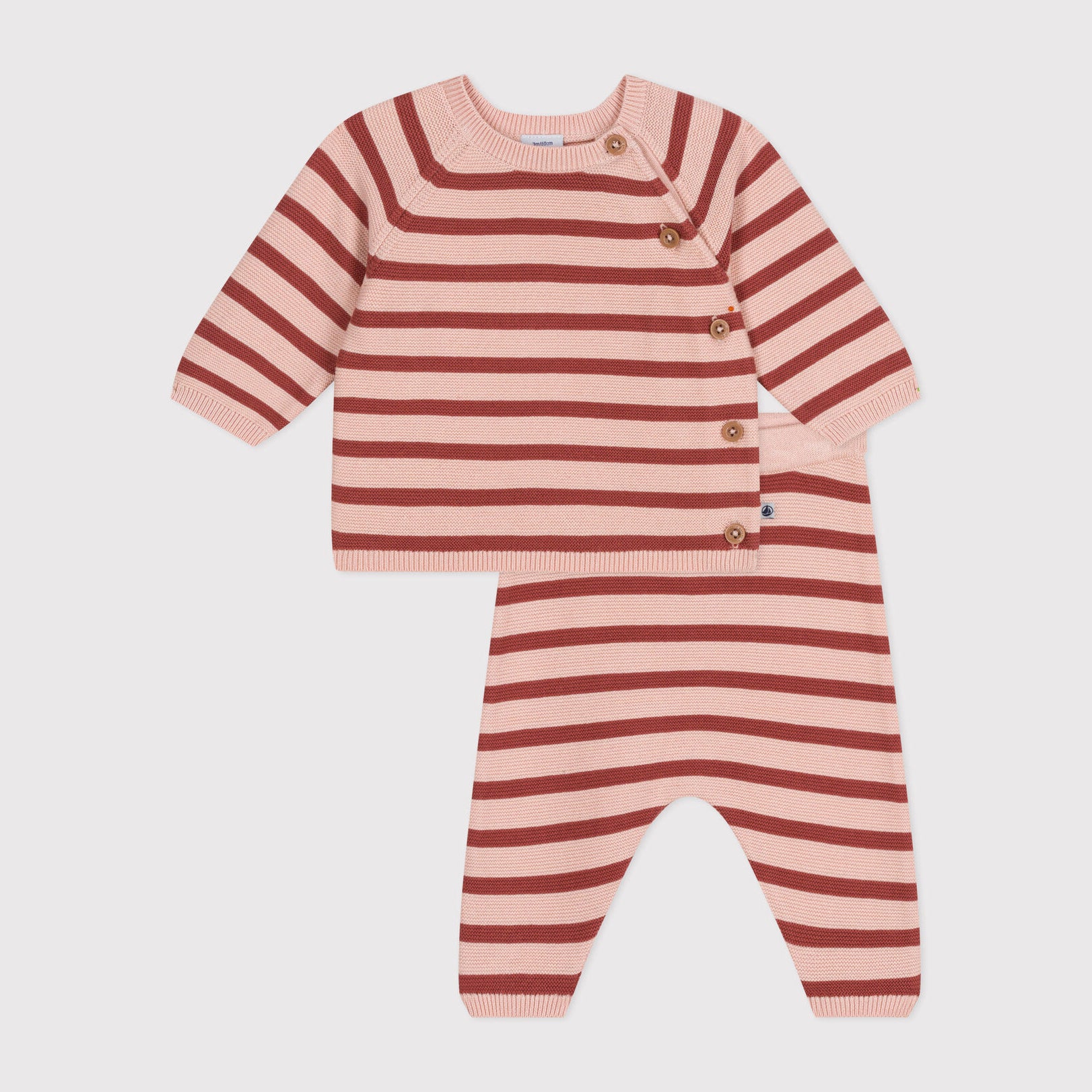 Baby Boys & Girls Pink Stripes Cotton Set