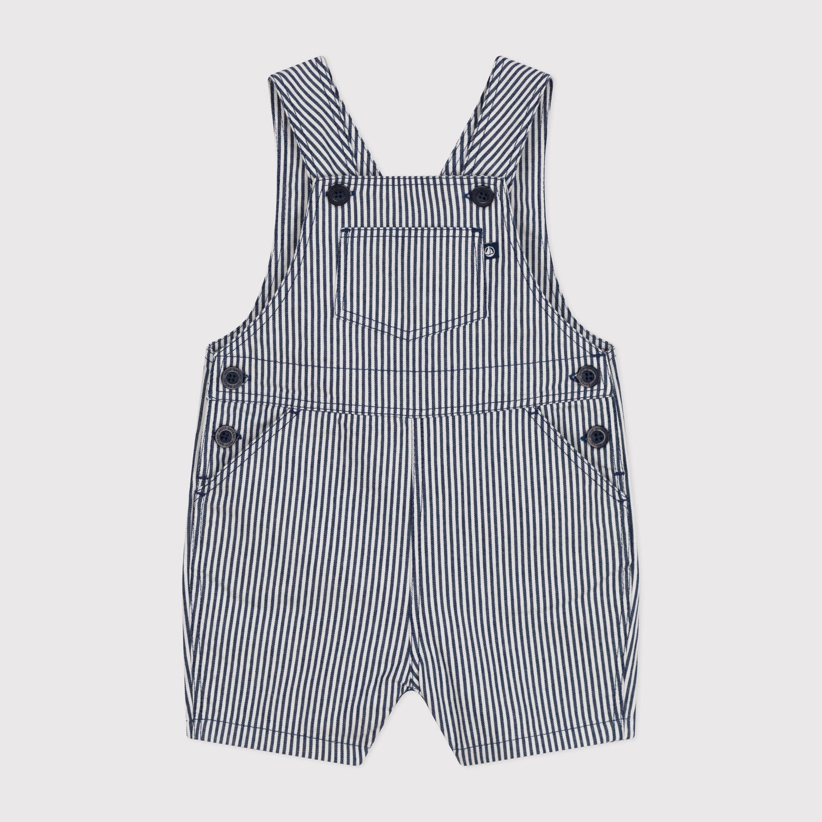 Baby Boys & Girls Blue Stripes Cotton Jumpsuit