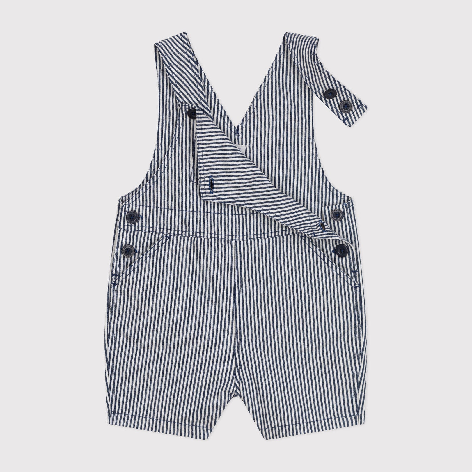 Baby Boys & Girls Blue Stripes Cotton Jumpsuit