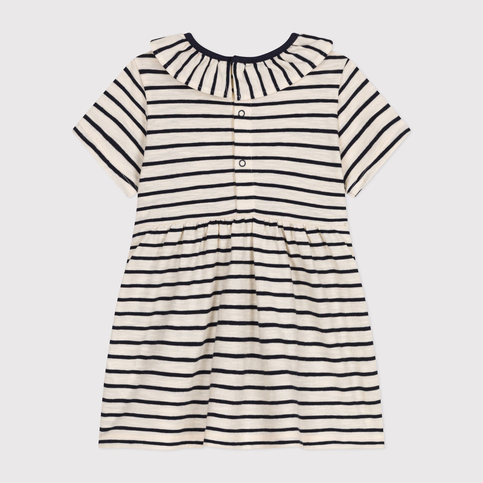 Baby Girls Navy Stripes Cotton Dress