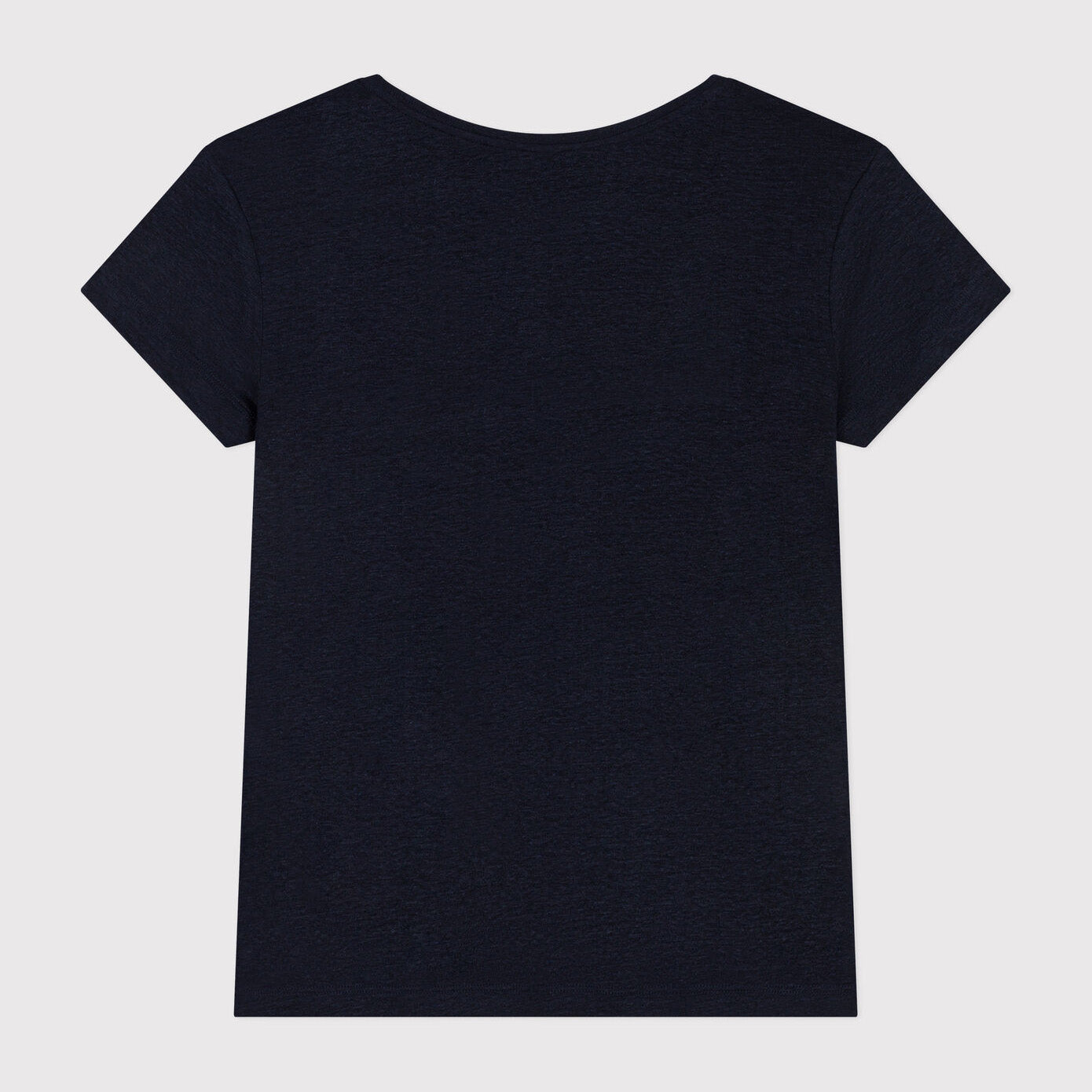 Women Navy Linen T-Shirt