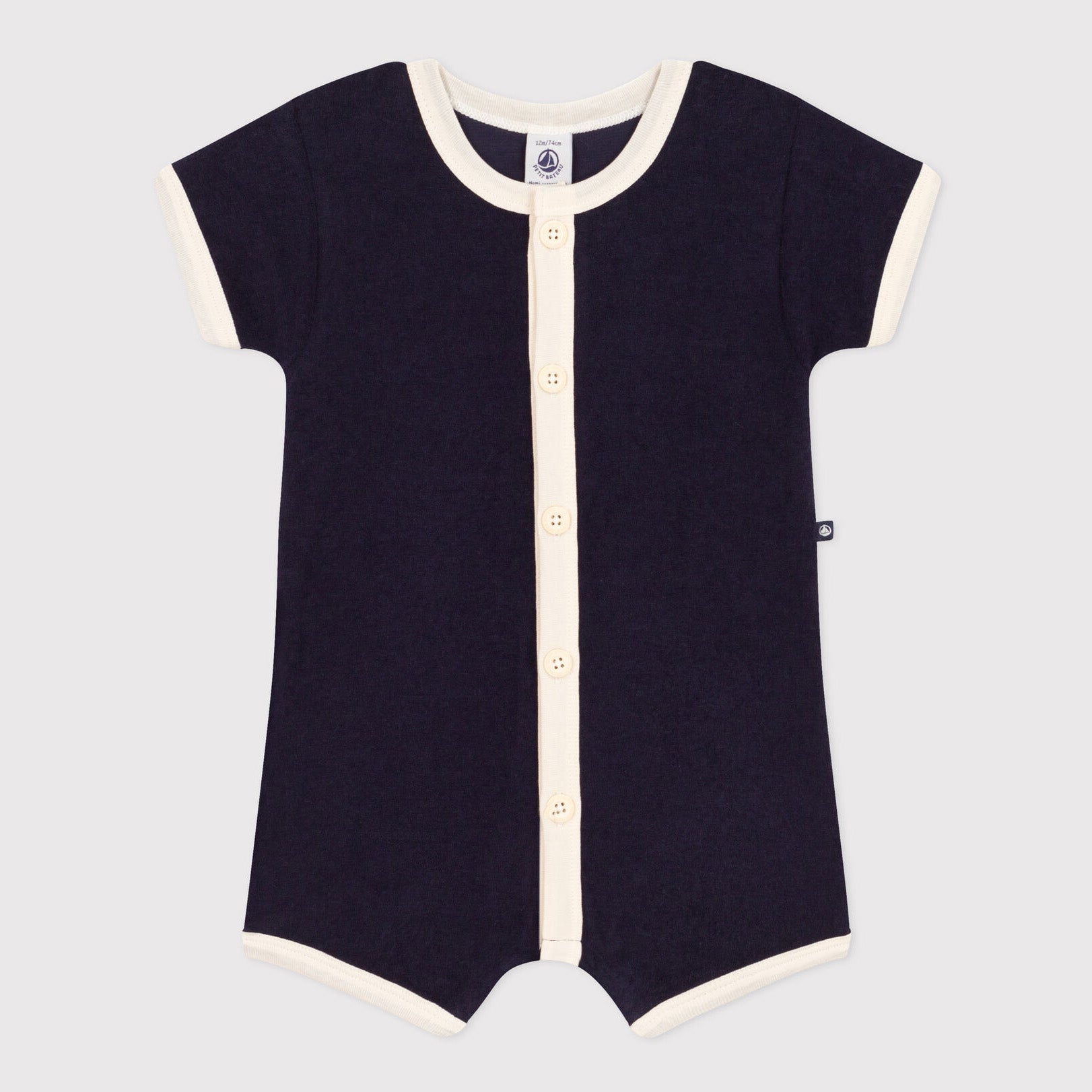 Baby Boys & Girls Navy Cotton Babysuit