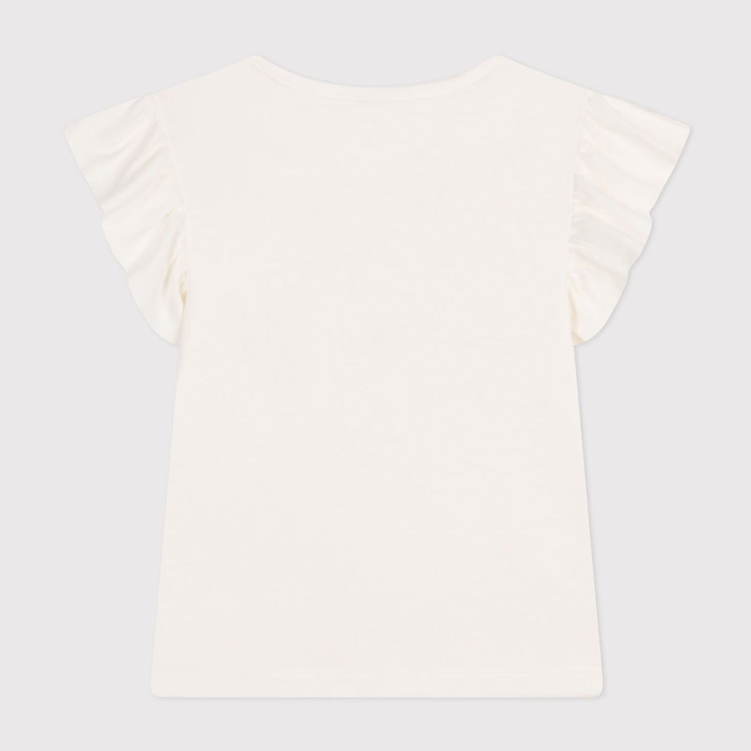 Girls Ivory Printed Logo Cotton T-Shirt