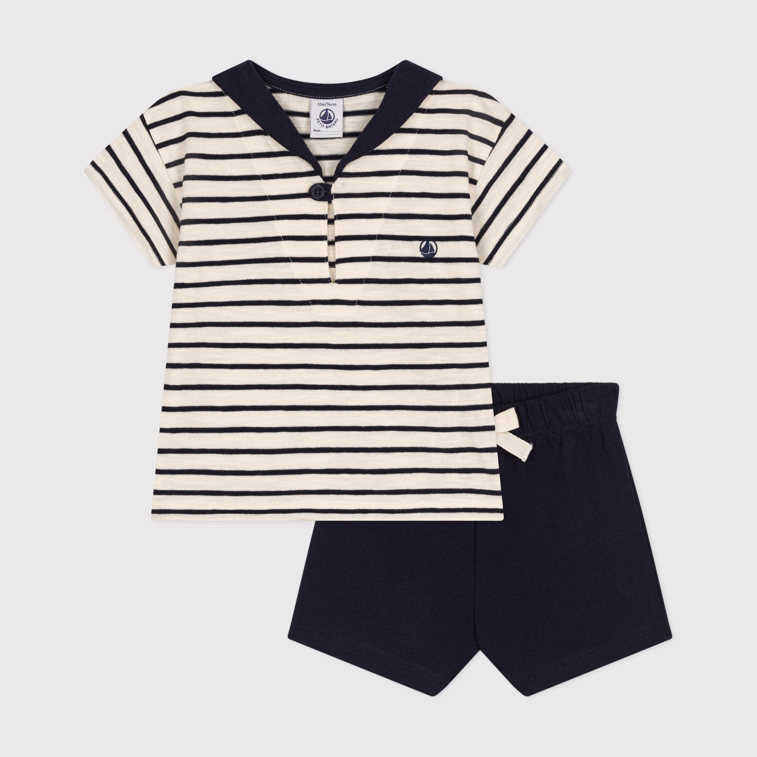 Baby Boys & Girls Navy Stripes Cotton Set