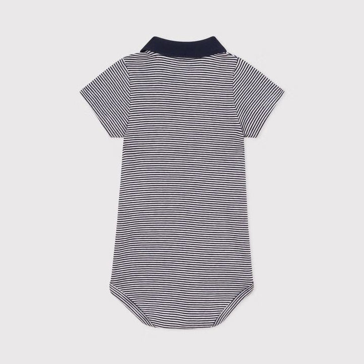 Baby Girls Blue Stripe Cotton Jumpsuit