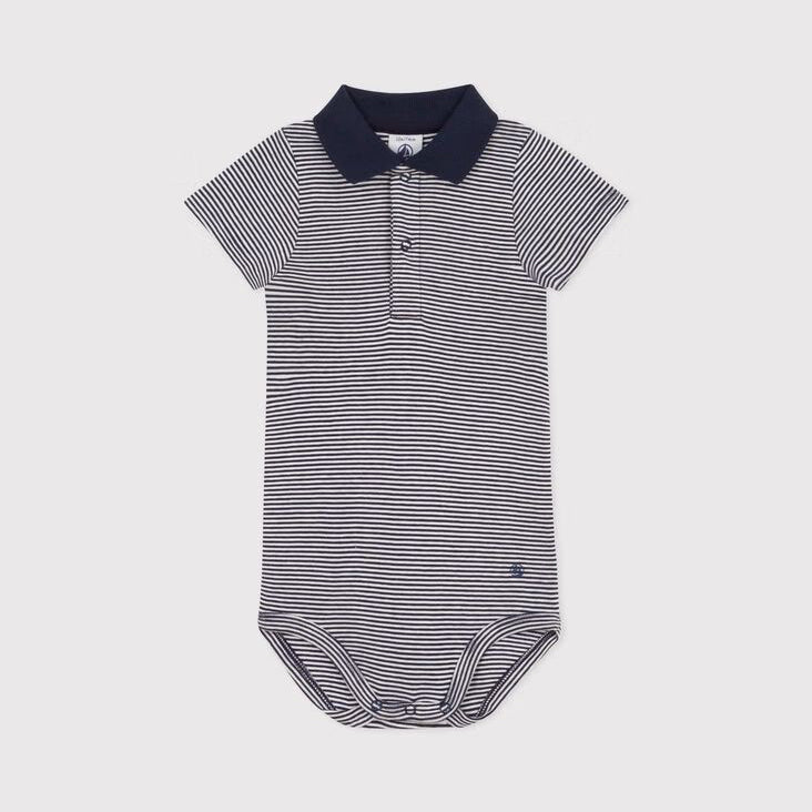Baby Girls Blue Stripe Cotton Jumpsuit