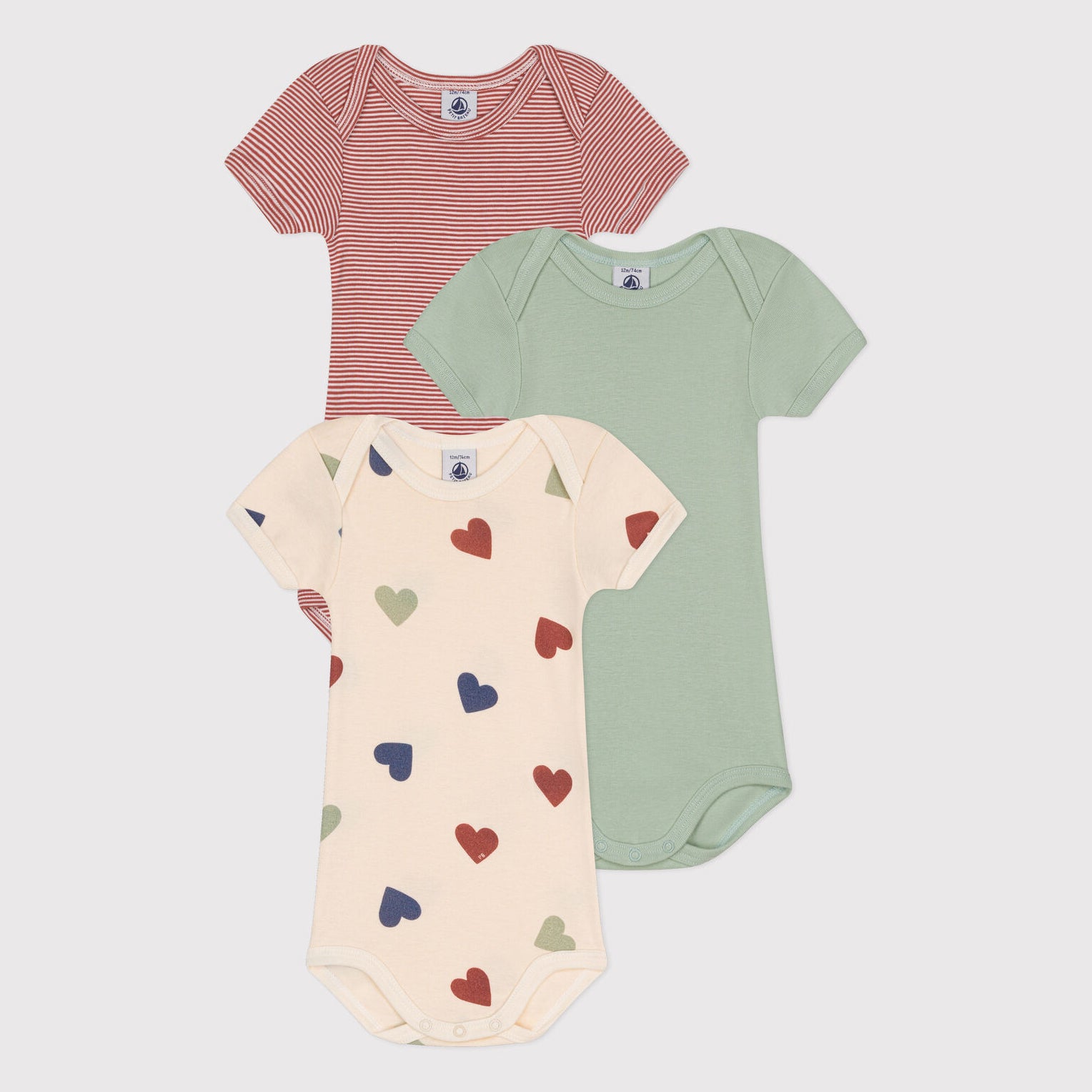Baby Girls Multicolor Cotton Babysuit Set(3 Pack)
