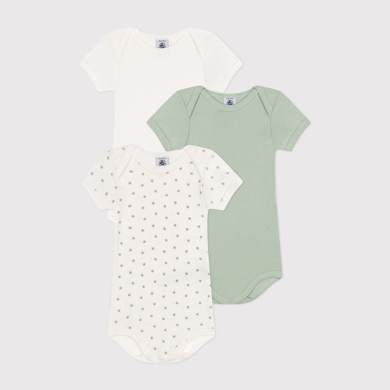 Baby Boys & Girls White Cotton Babysuit Set(3 Pack)