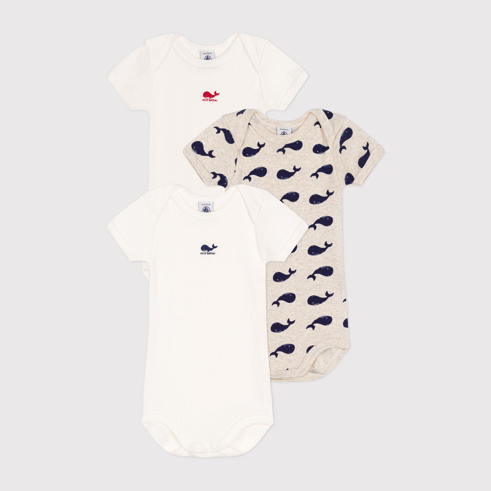 Baby Boys & Girls White Cotton Babysuit Set(3 Pack)