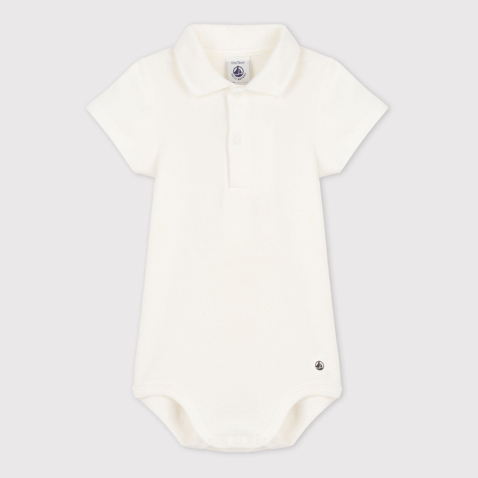 Baby Boys & Girls White Cotton Babysuit
