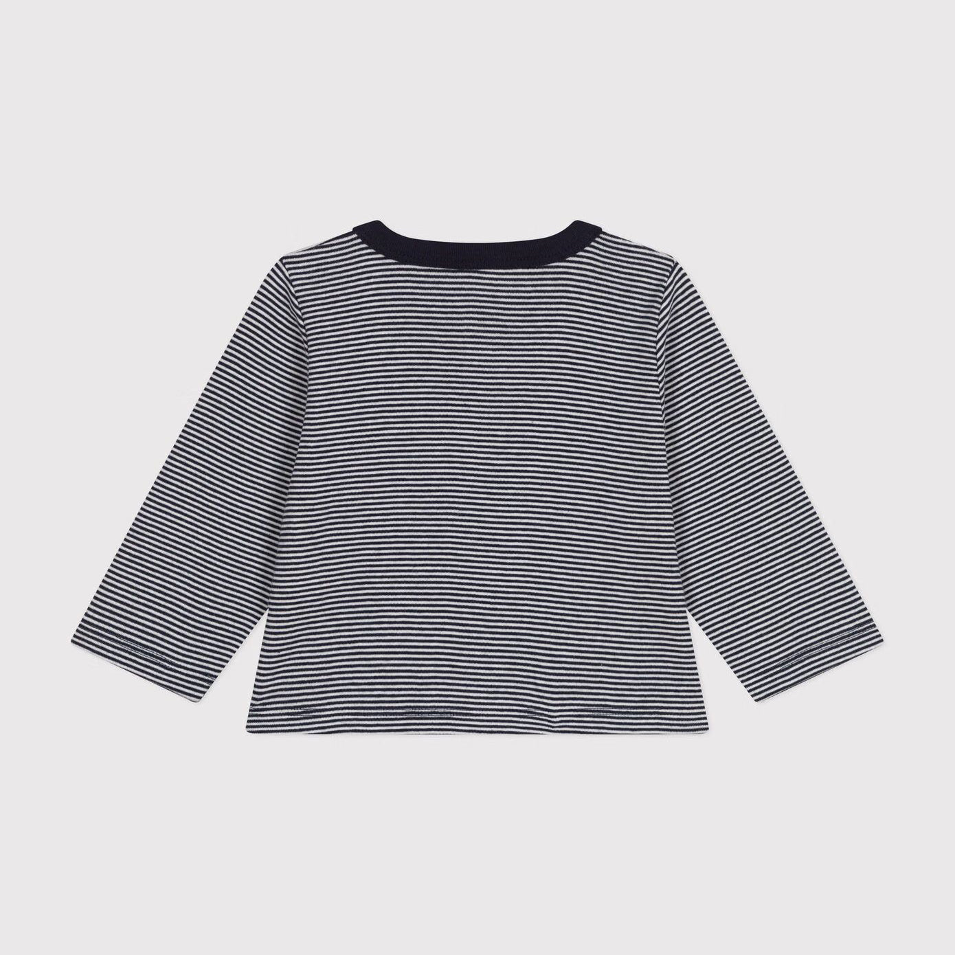 Baby Girls Black And White Striped Cotton Cardigan