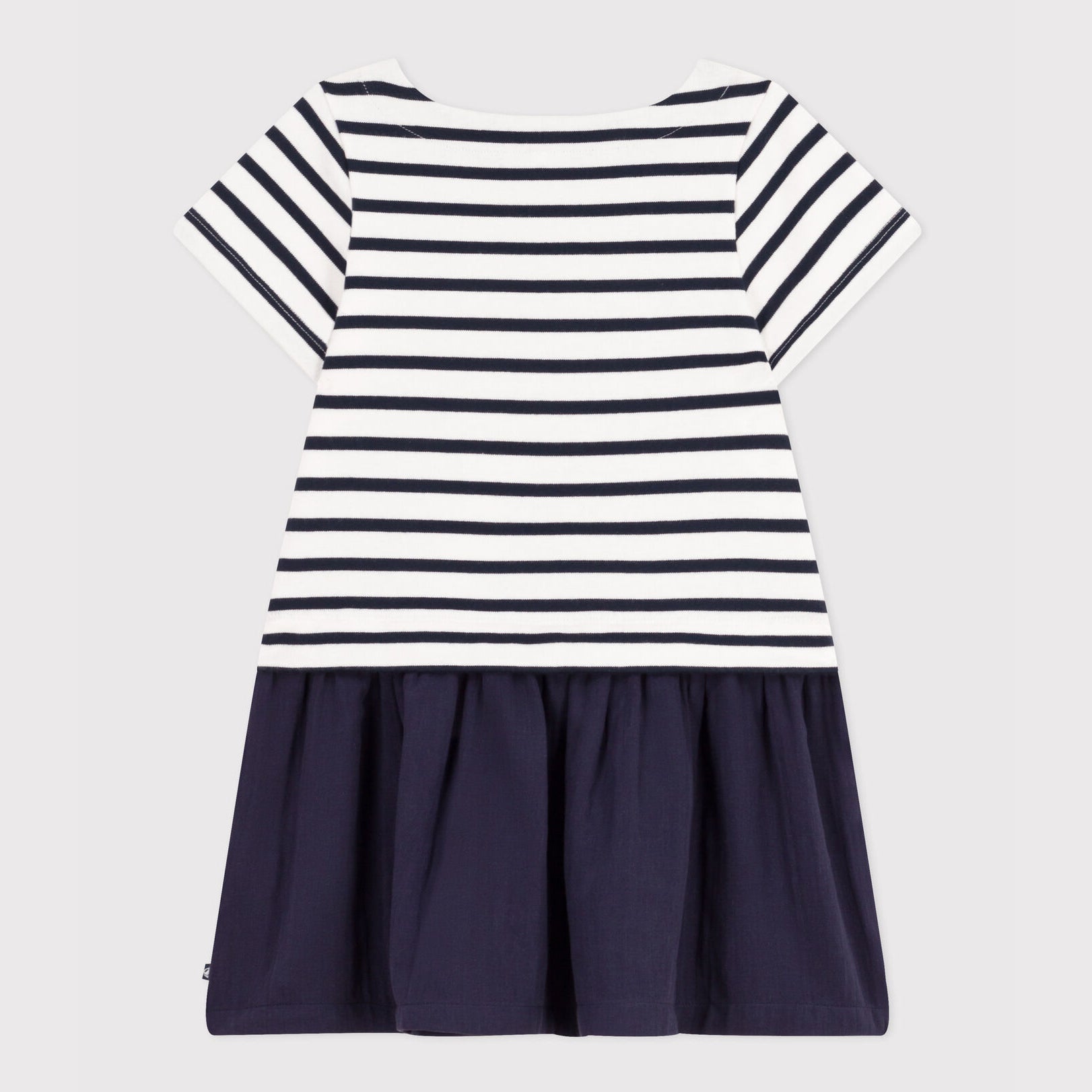 Girls Navy Stripes Cotton Dress