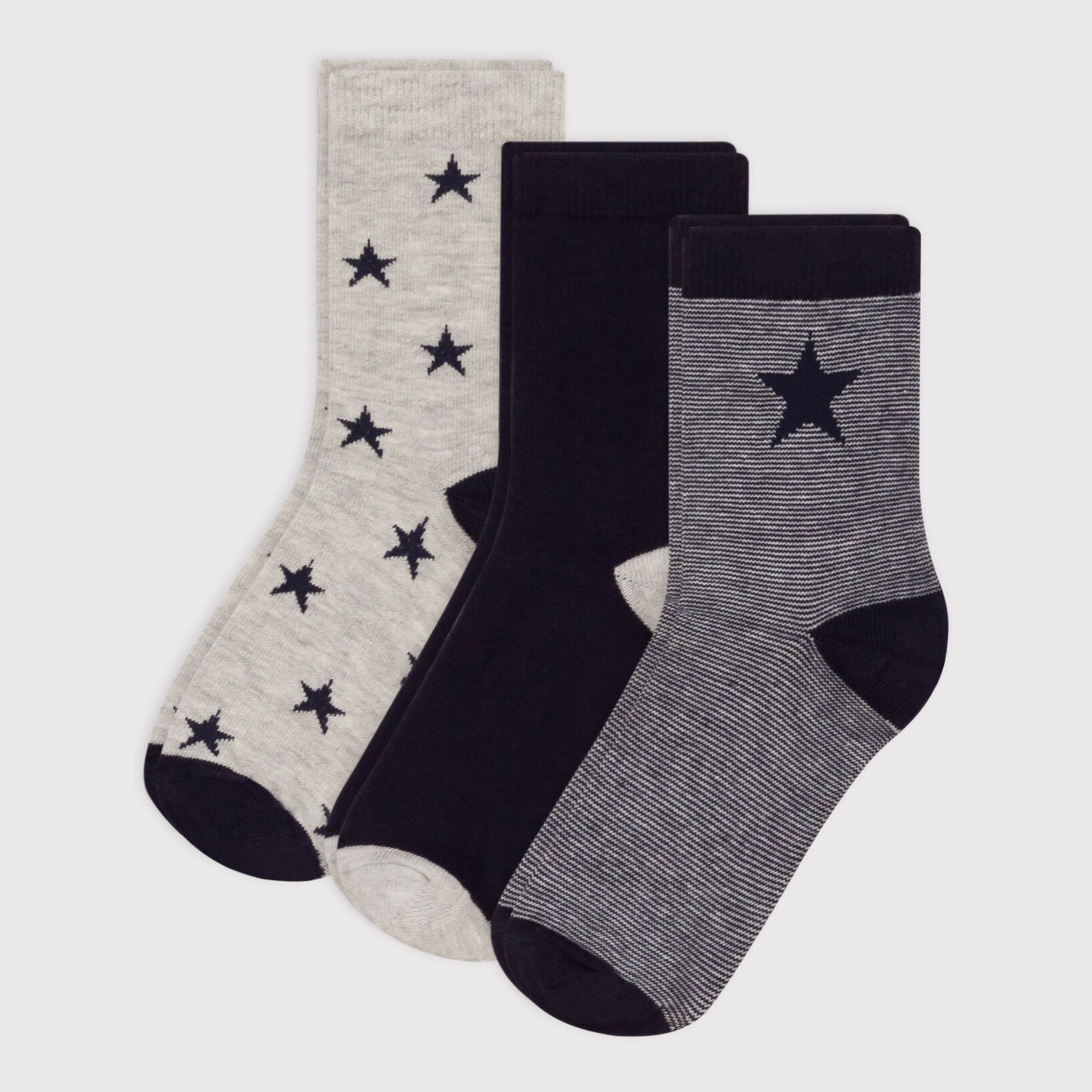 Boys Black Cotton Sock Set(3 Pack)