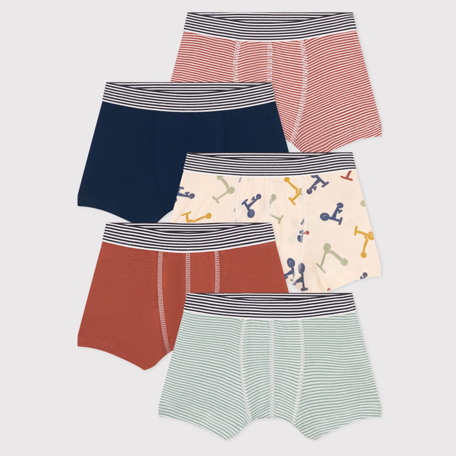 Boys Multicolor Cotton Underwear Set(5 Pack)