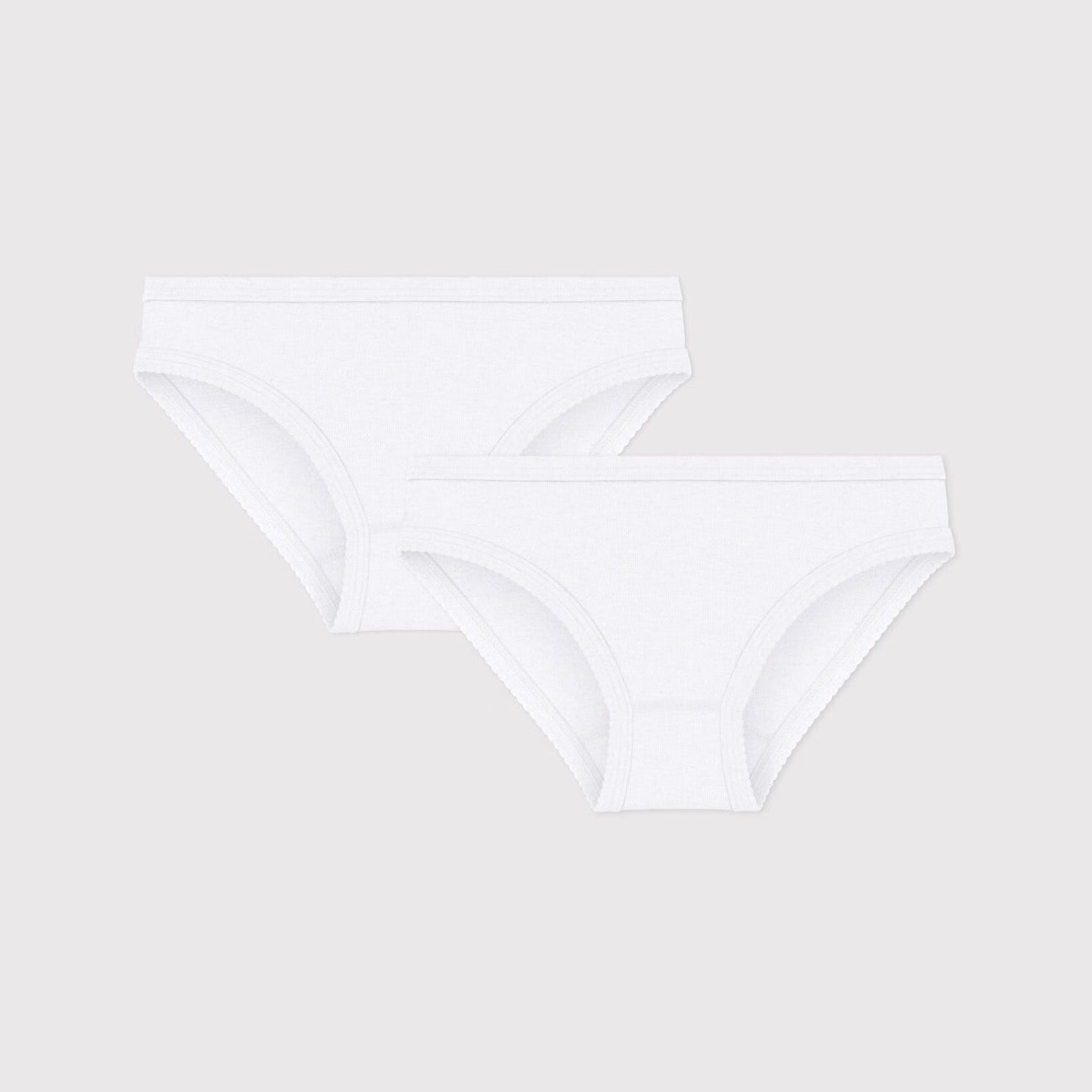 Girls White Cotton Underwear Set(2 Pack)