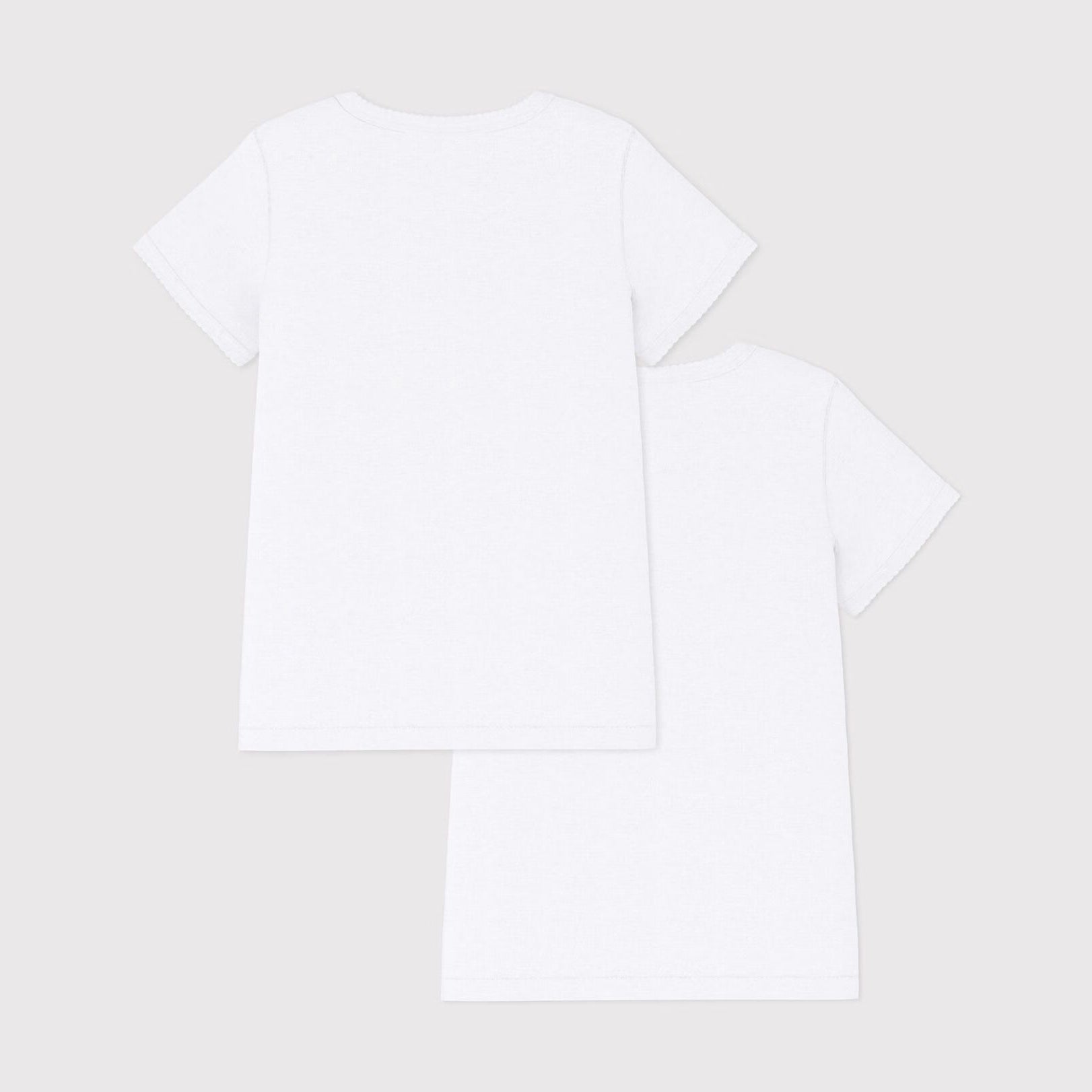 Girls White Cotton T-Shirt Set(2 Pack)