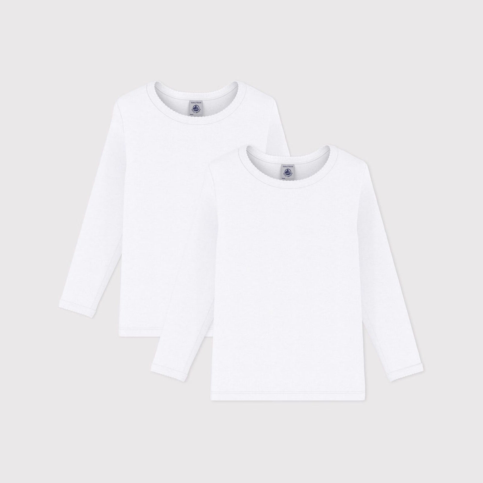 Girls White Cotton Shirt(2 Pack)