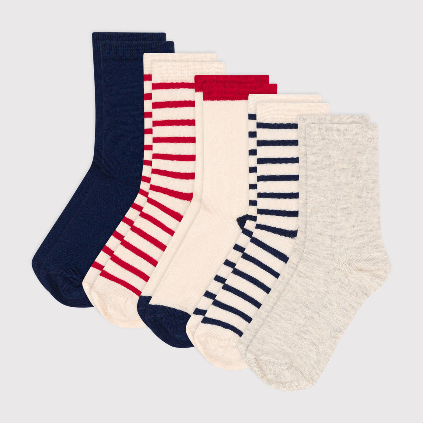 Boys & Girls Multicolor Cotton Sock Set(5 Pack)