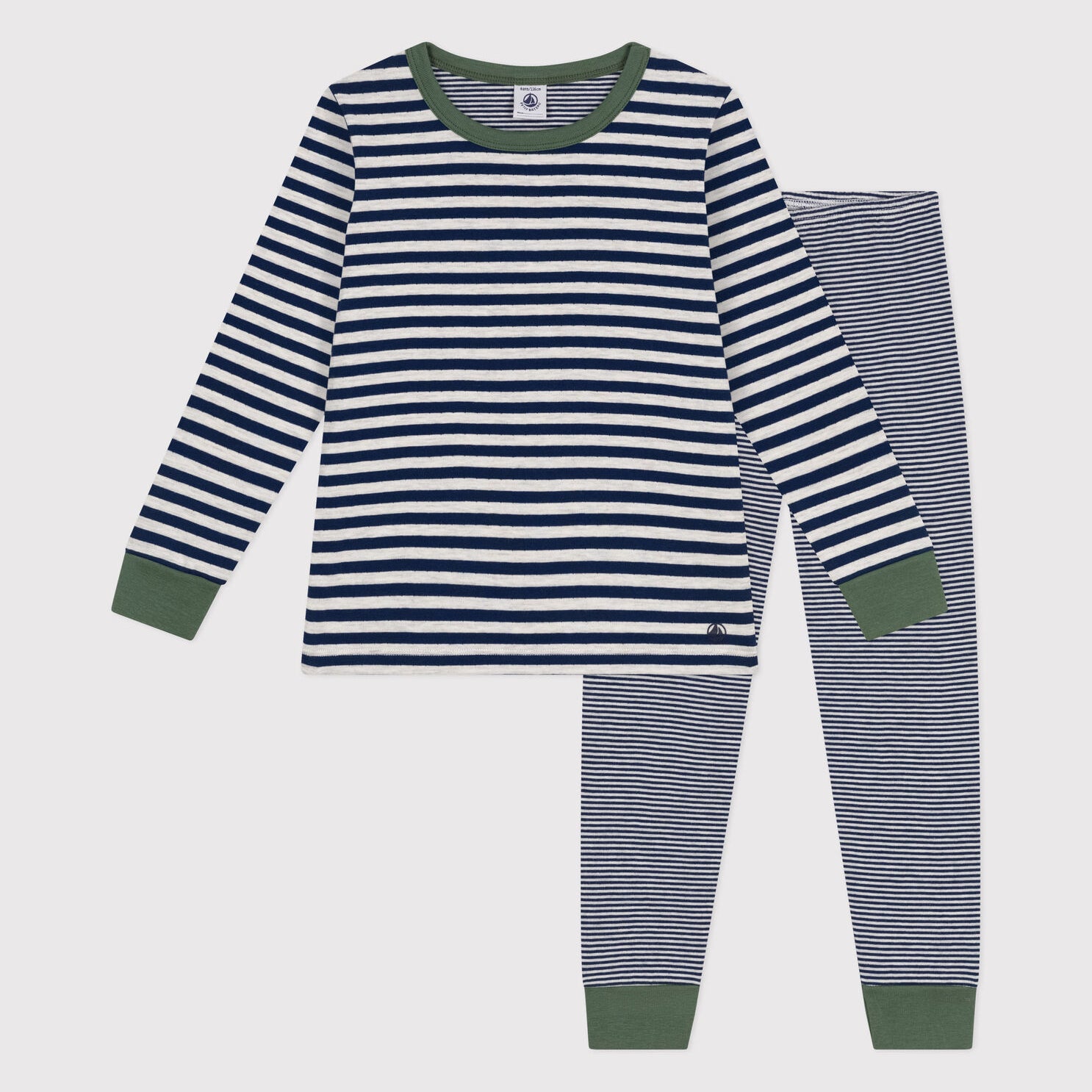 Boys Blue Stripes Cotton Nightwear Set