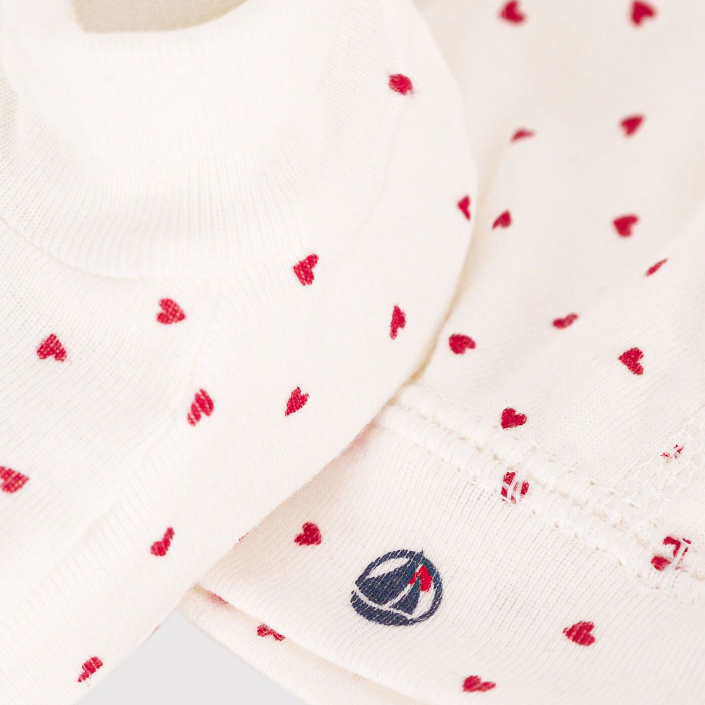 Baby Girls White Printed Heart Warm Hat And Socks Set