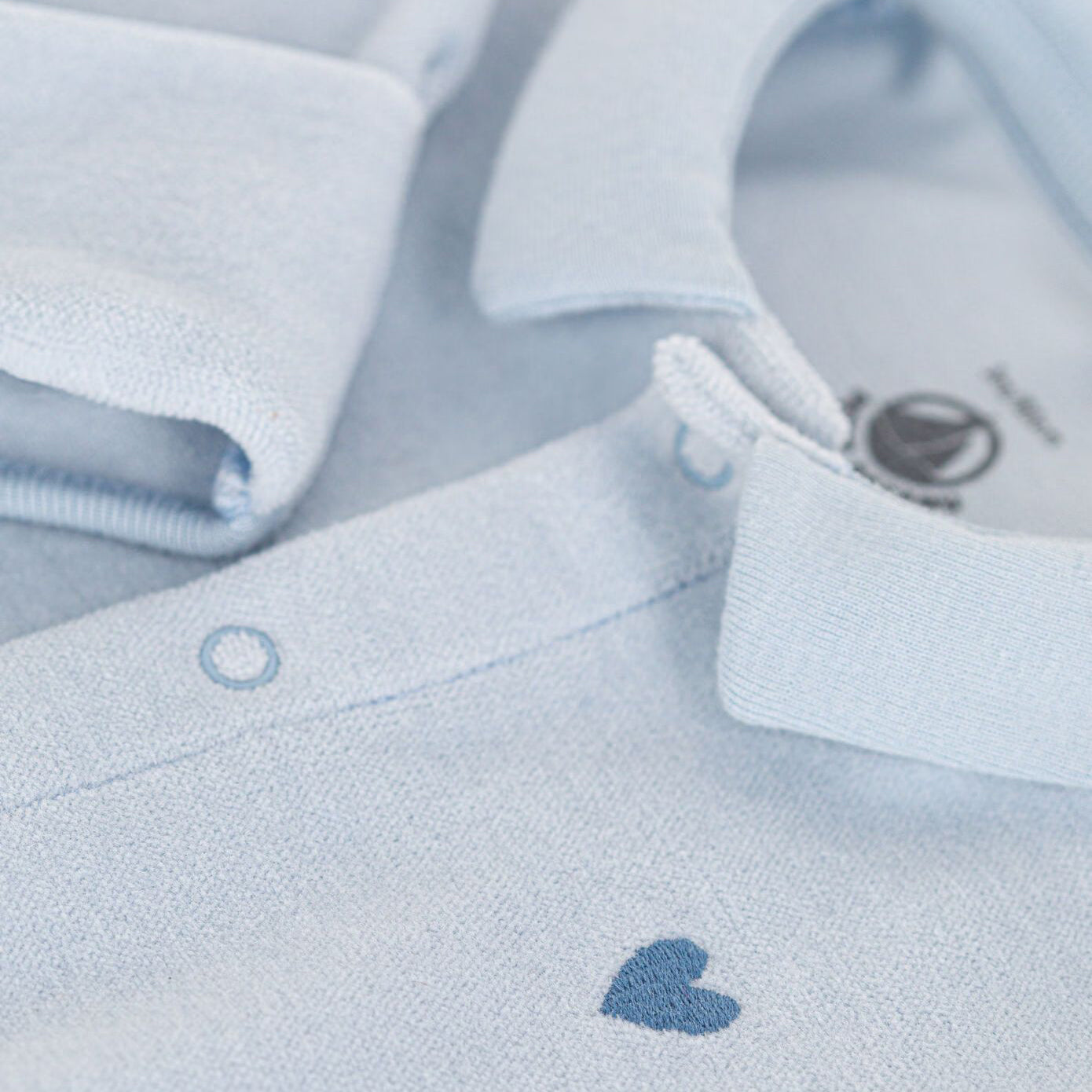 Baby Boys Light Blue Cotton Babysuit