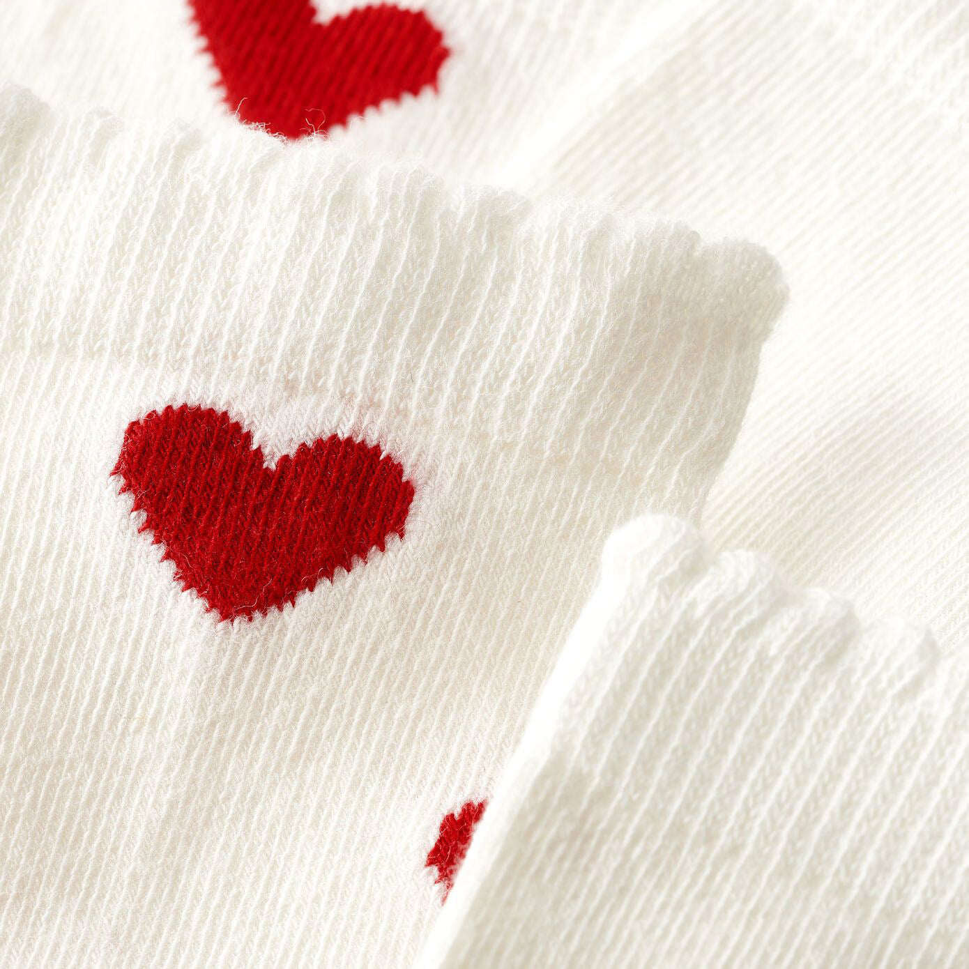Girls White Heart Socks Set(2 Pack)