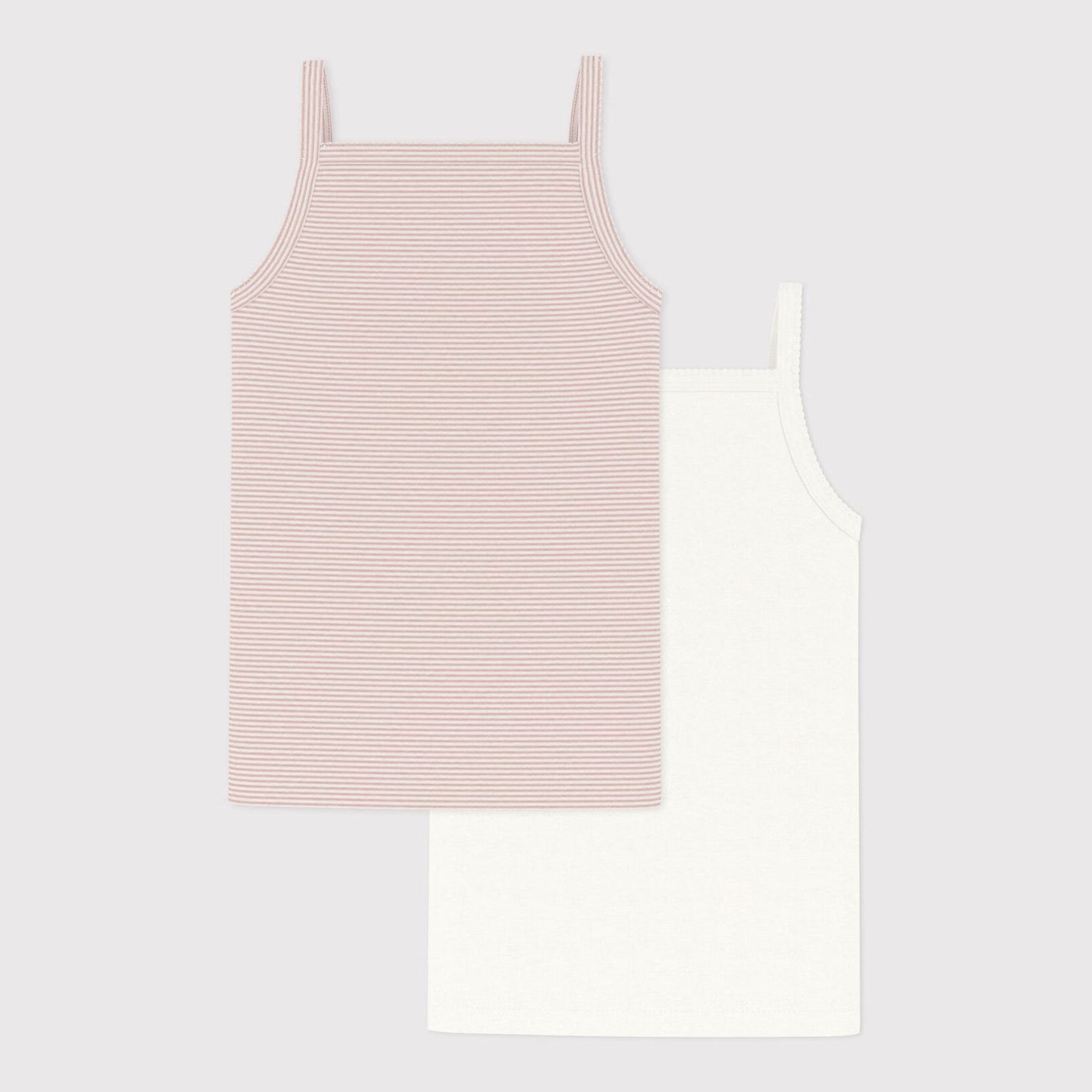 Girls Pink Logo Cotton Vest Set(2 pack)