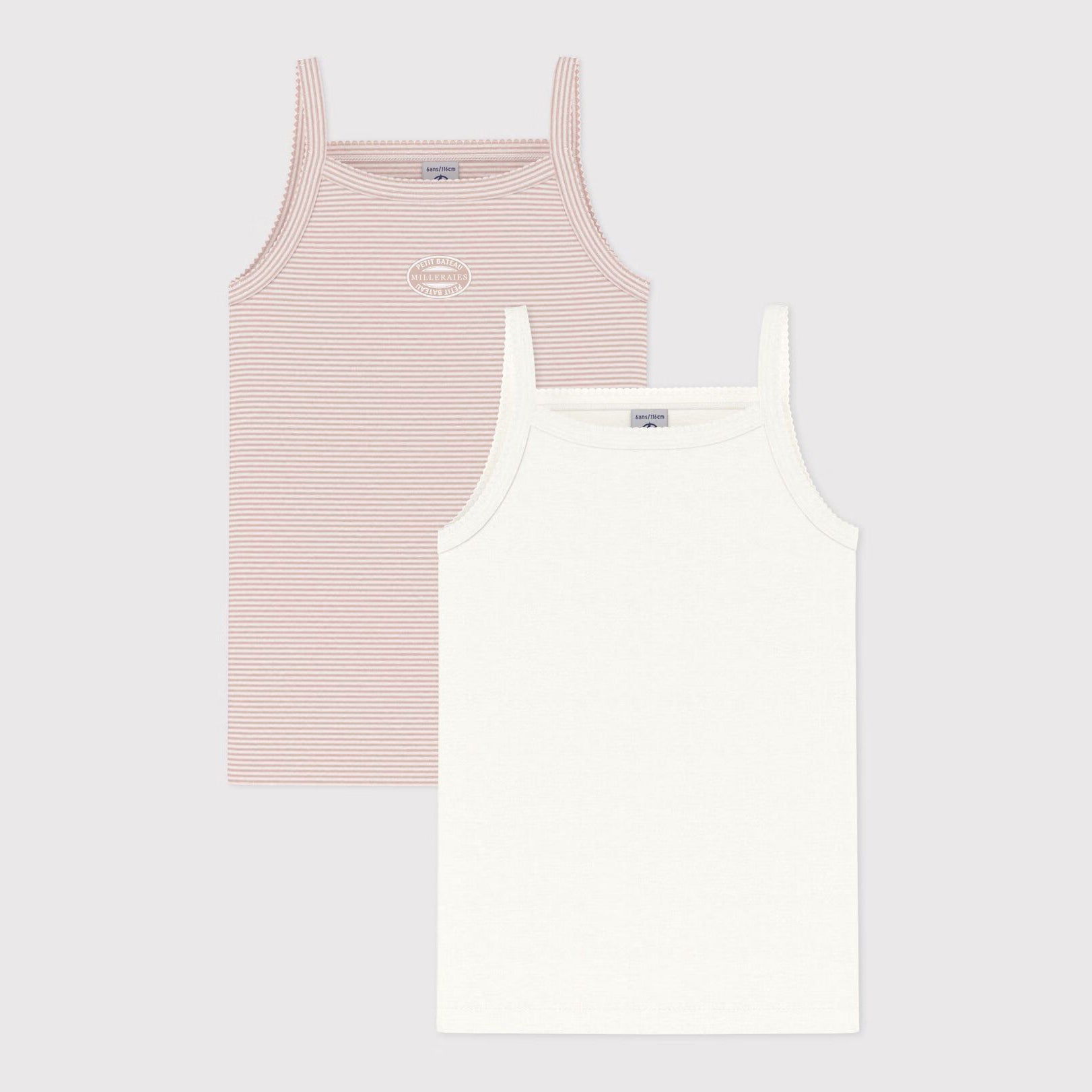 Girls Pink Logo Cotton Vest Set(2 pack)