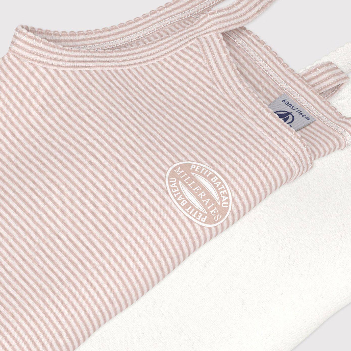Girls Pink Logo Cotton Vest Set(2 pack)