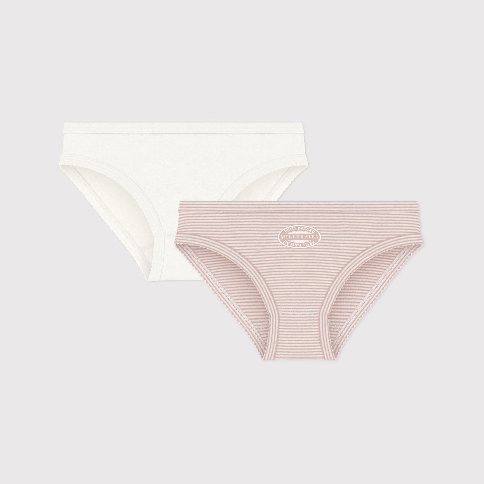 Girls Pink Logo Cotton Underwear Set(2 Pack)