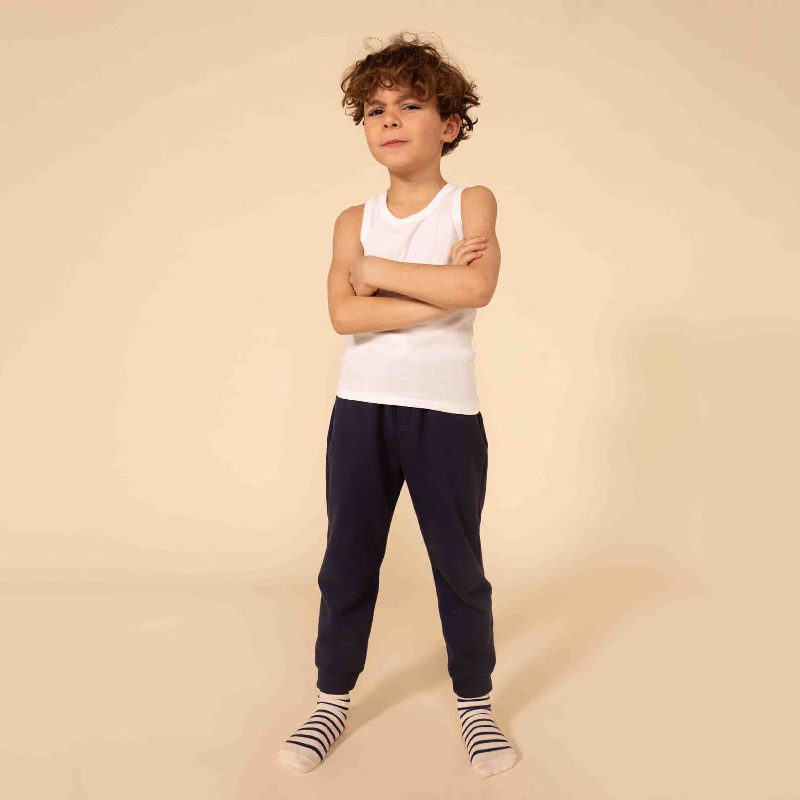 Boys White Cotton Vest(2 Pack)
