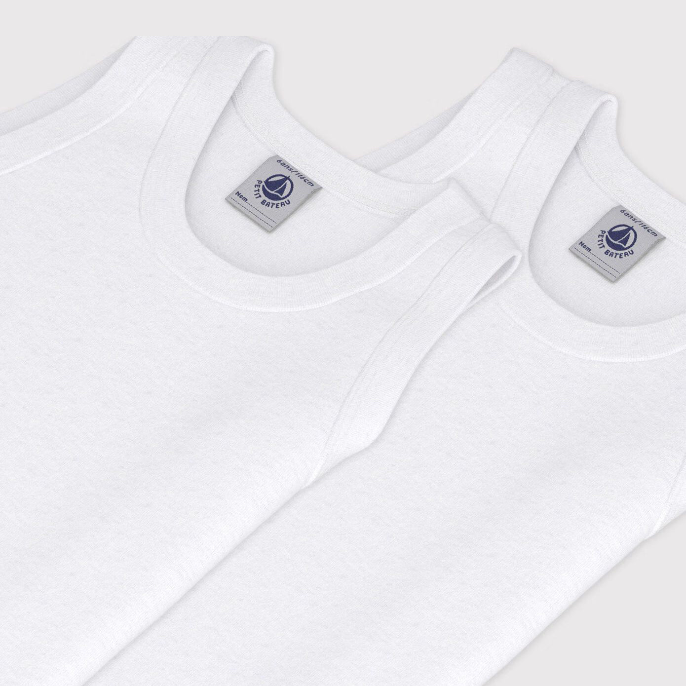 Boys White Cotton Vest(2 Pack)