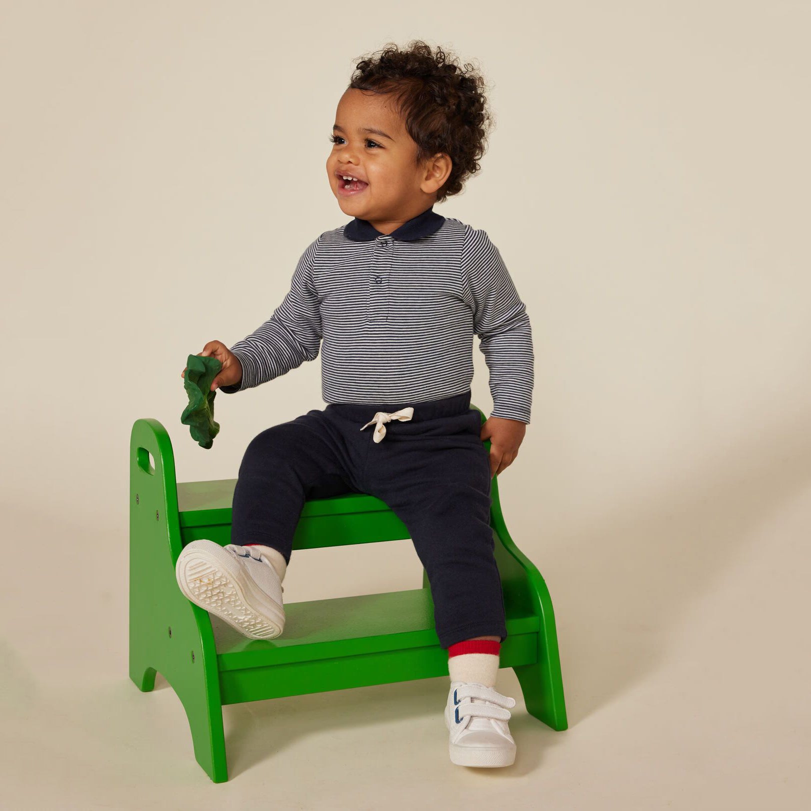 Baby Boys Dark Blue Stripes Cotton Babysuit