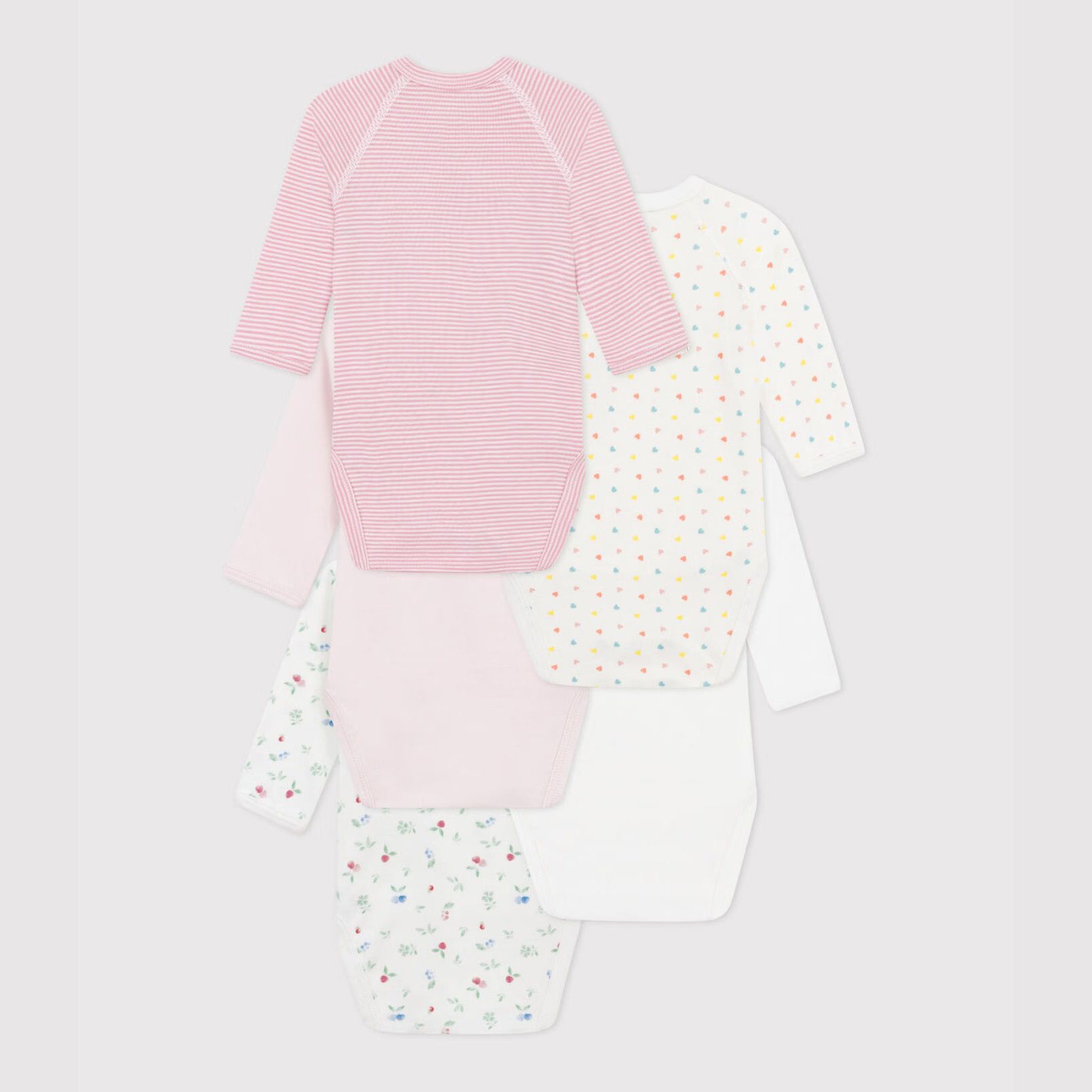 Baby Girls Multicolor Cotton Babysuit Set(5 Pack)