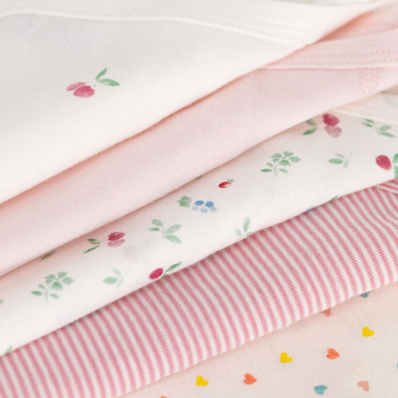 Baby Girls Multicolor Cotton Babysuit Set(5 Pack)