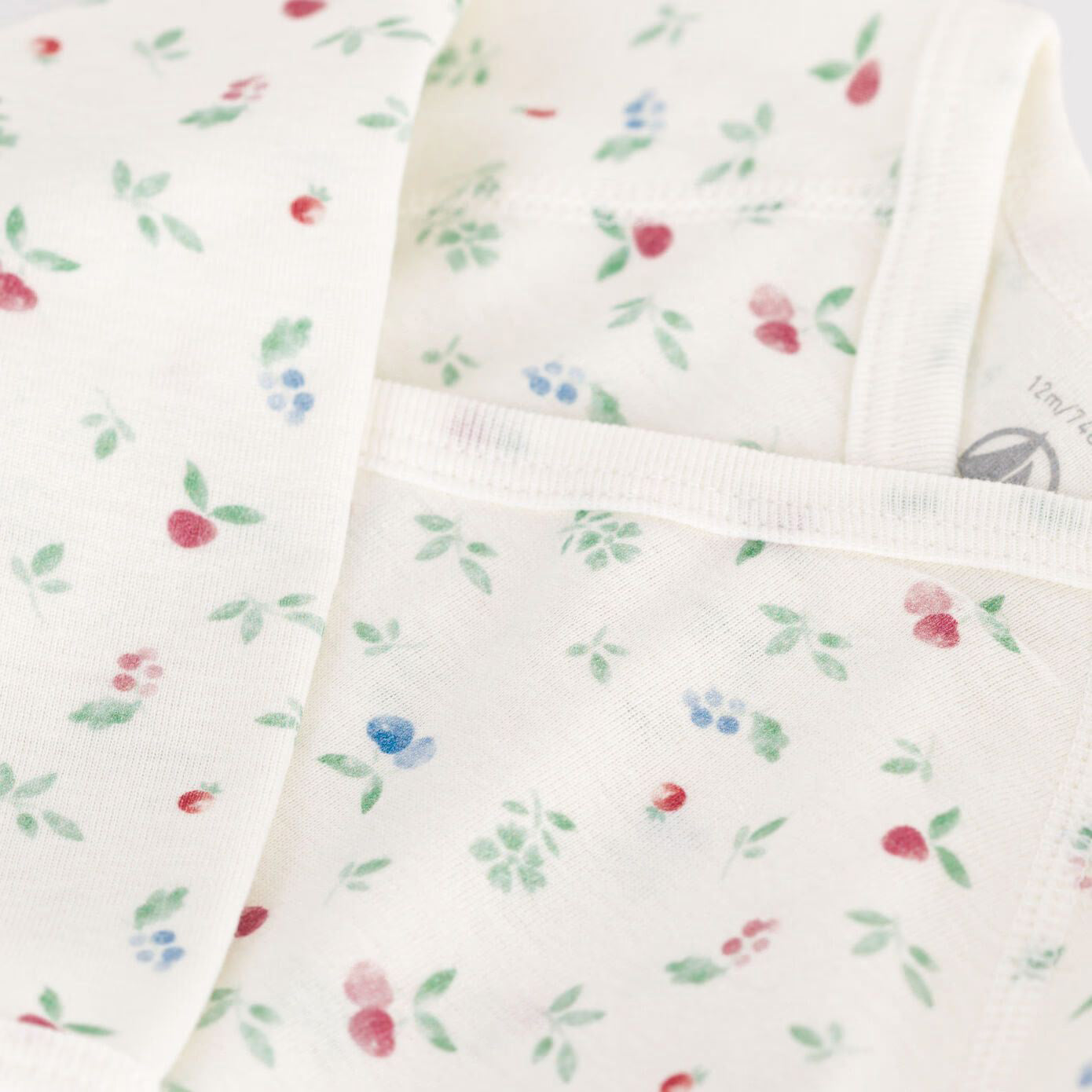 Baby Boys & Girls White Floral Cotton Babysuit